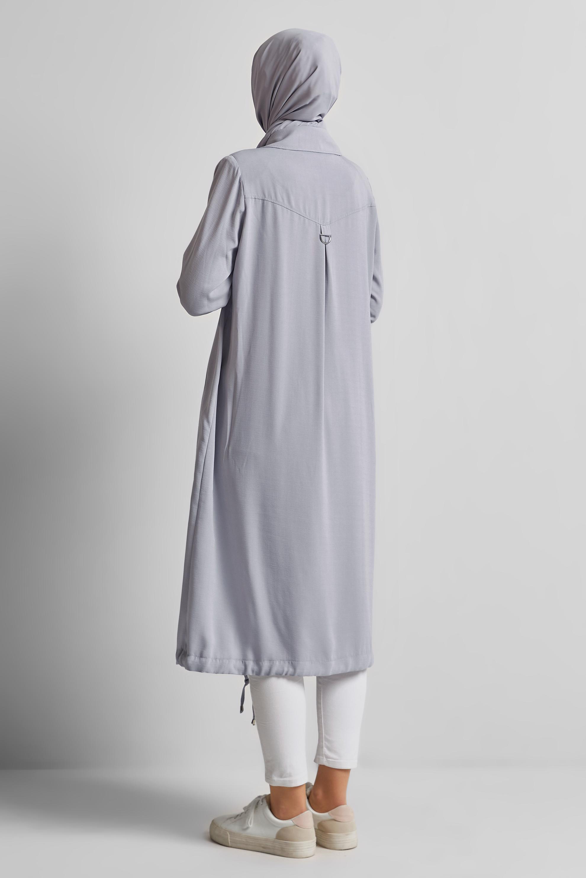 Vêtements hijab GRIS VESTE D′ASPECT LIN 45599