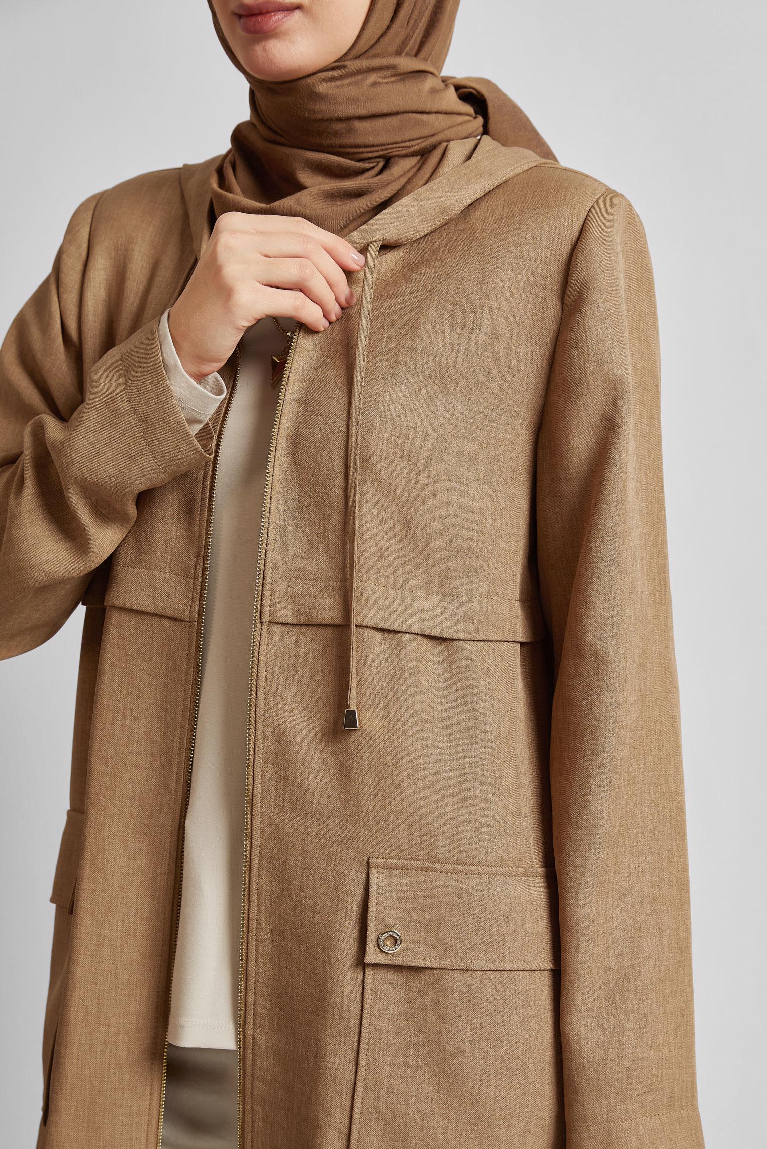 Vêtements hijab BRUN VESTE À CAPUCHE 45600