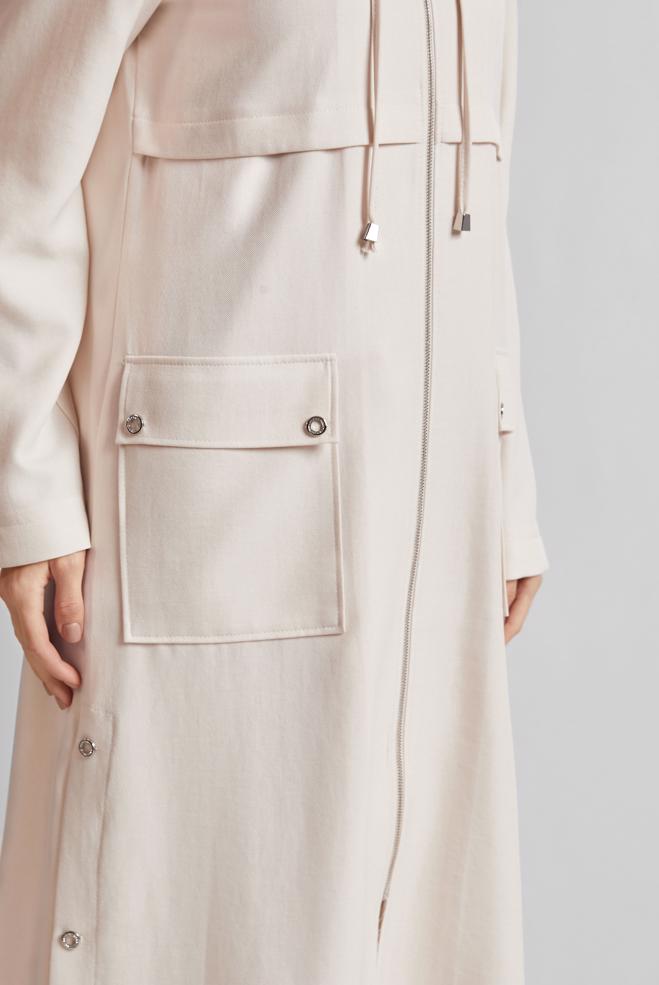 Vêtements hijab ÉCRUE VESTE À CAPUCHE 45600 - ALVİNA