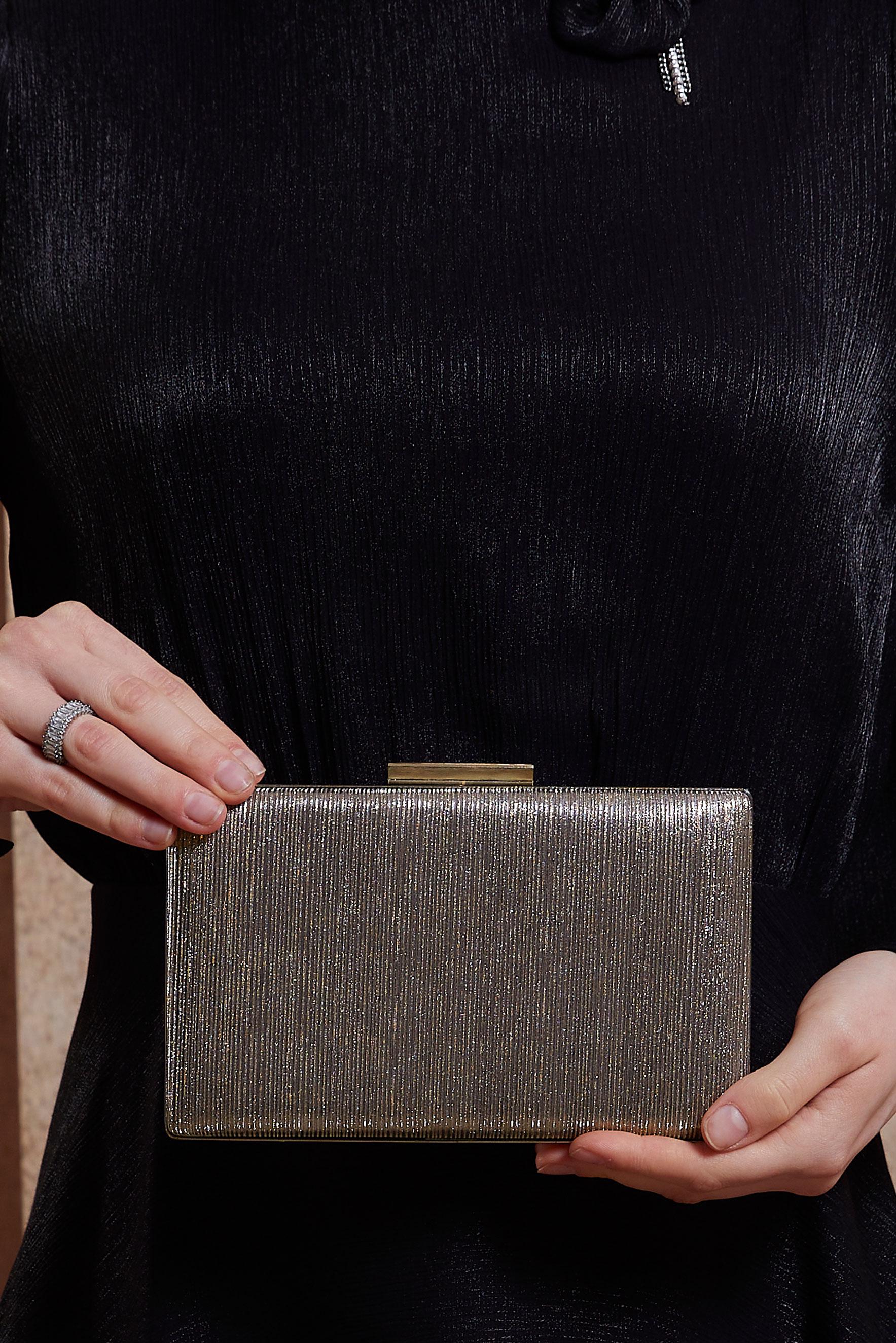 Tesettür giyim BEJ ALVİNA ABİYE ÇANTA 037