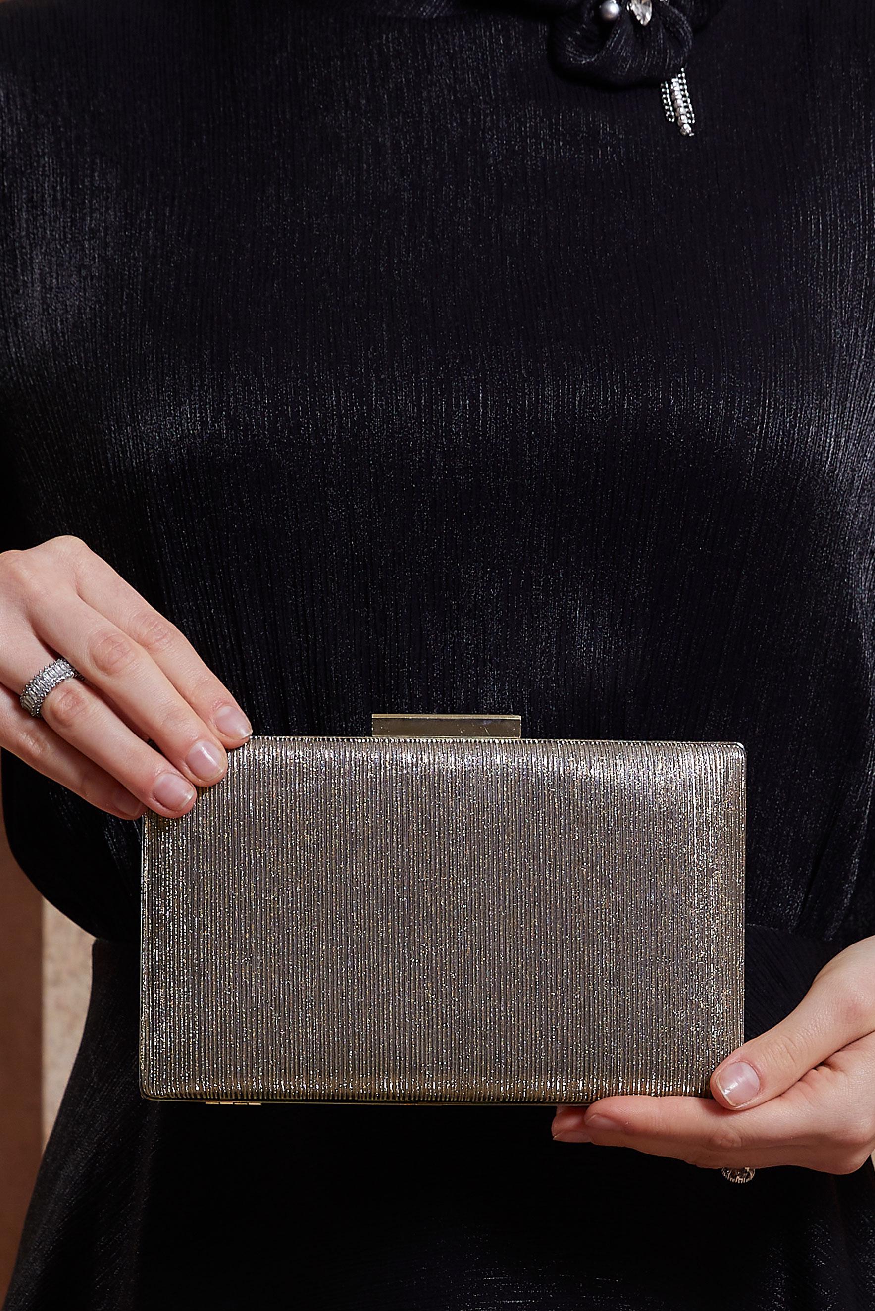 Tesettür giyim BEJ ALVİNA ABİYE ÇANTA 037