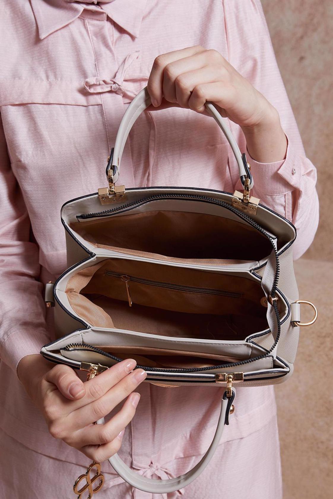 Tesettür giyim BEYAZ ALVİNA ÇANTA 978