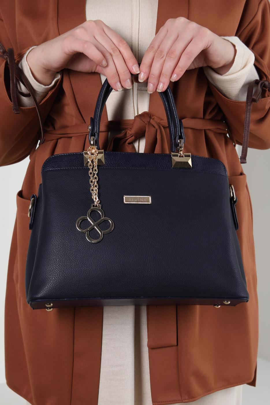 Tesettür giyim LACİVERT ALVİNA ÇANTA 978