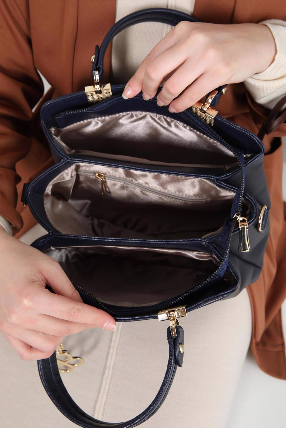 Tesettür giyim LACİVERT ALVİNA ÇANTA 978