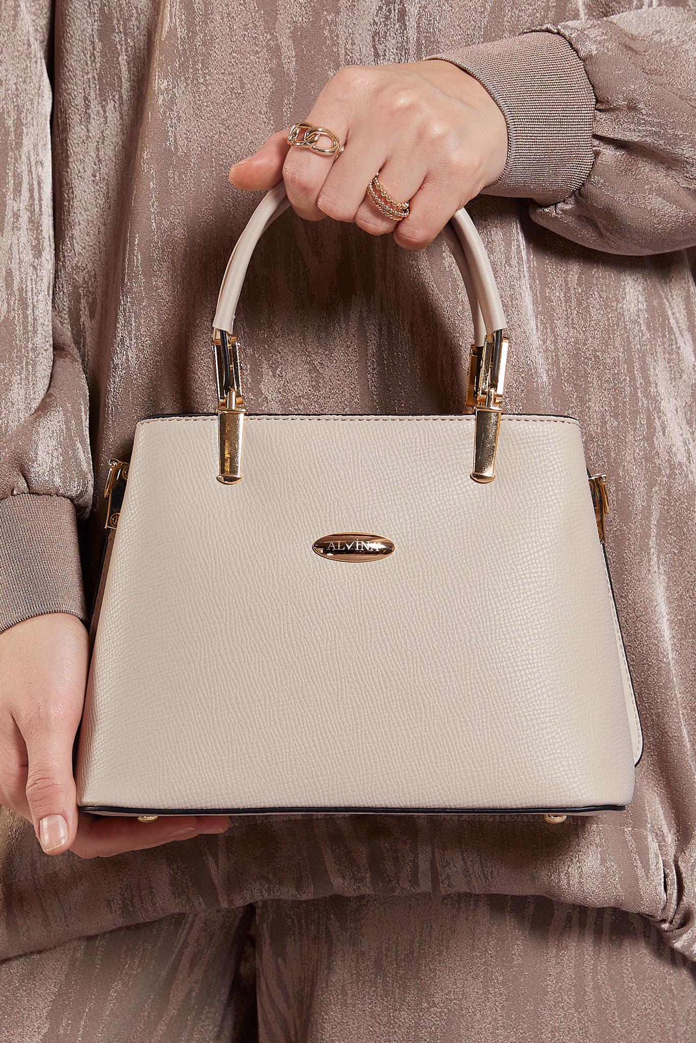 Tesettür giyim BEJ ALVİNA ÇANTA 982