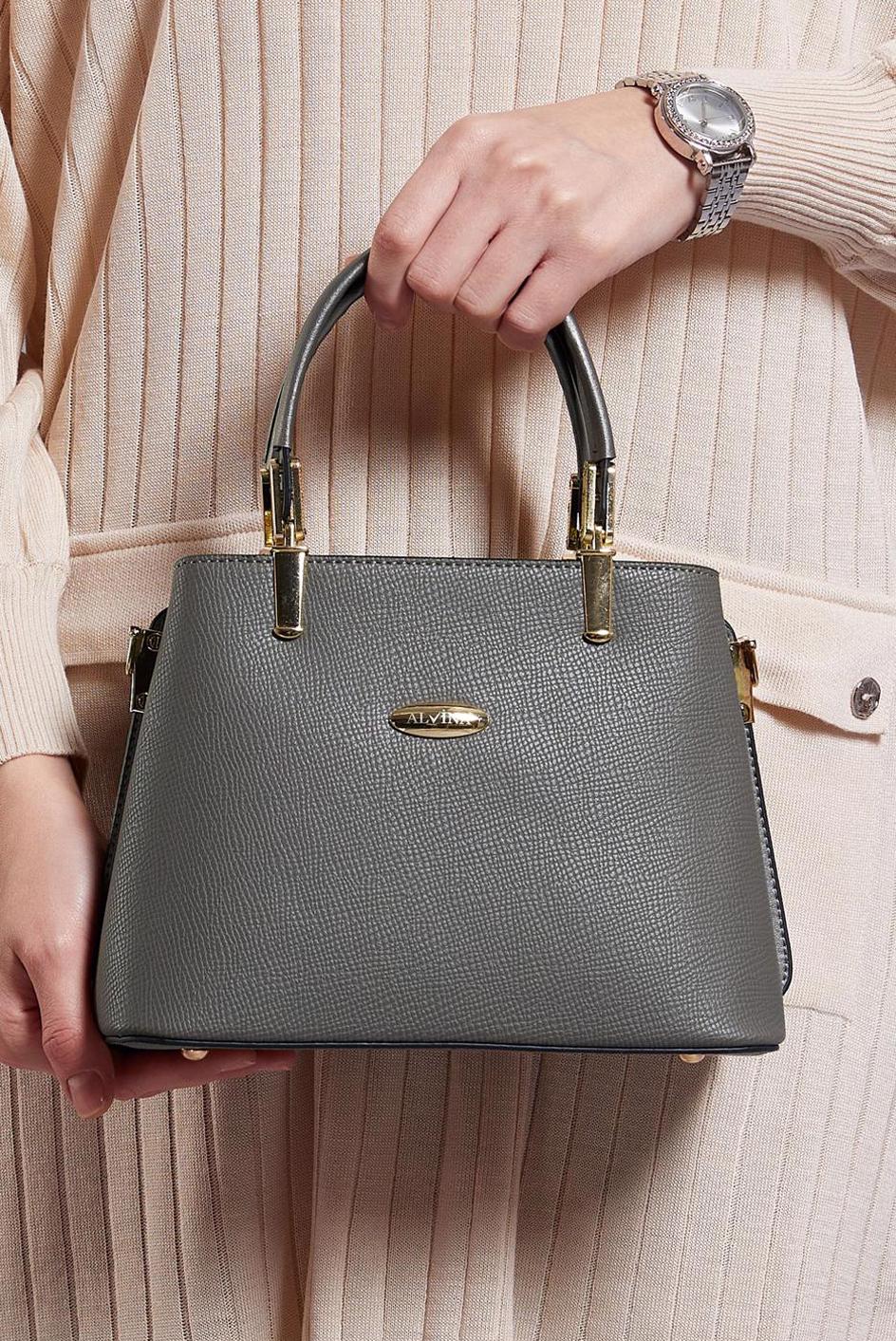 Tesettür giyim GRİ ALVİNA ÇANTA 982