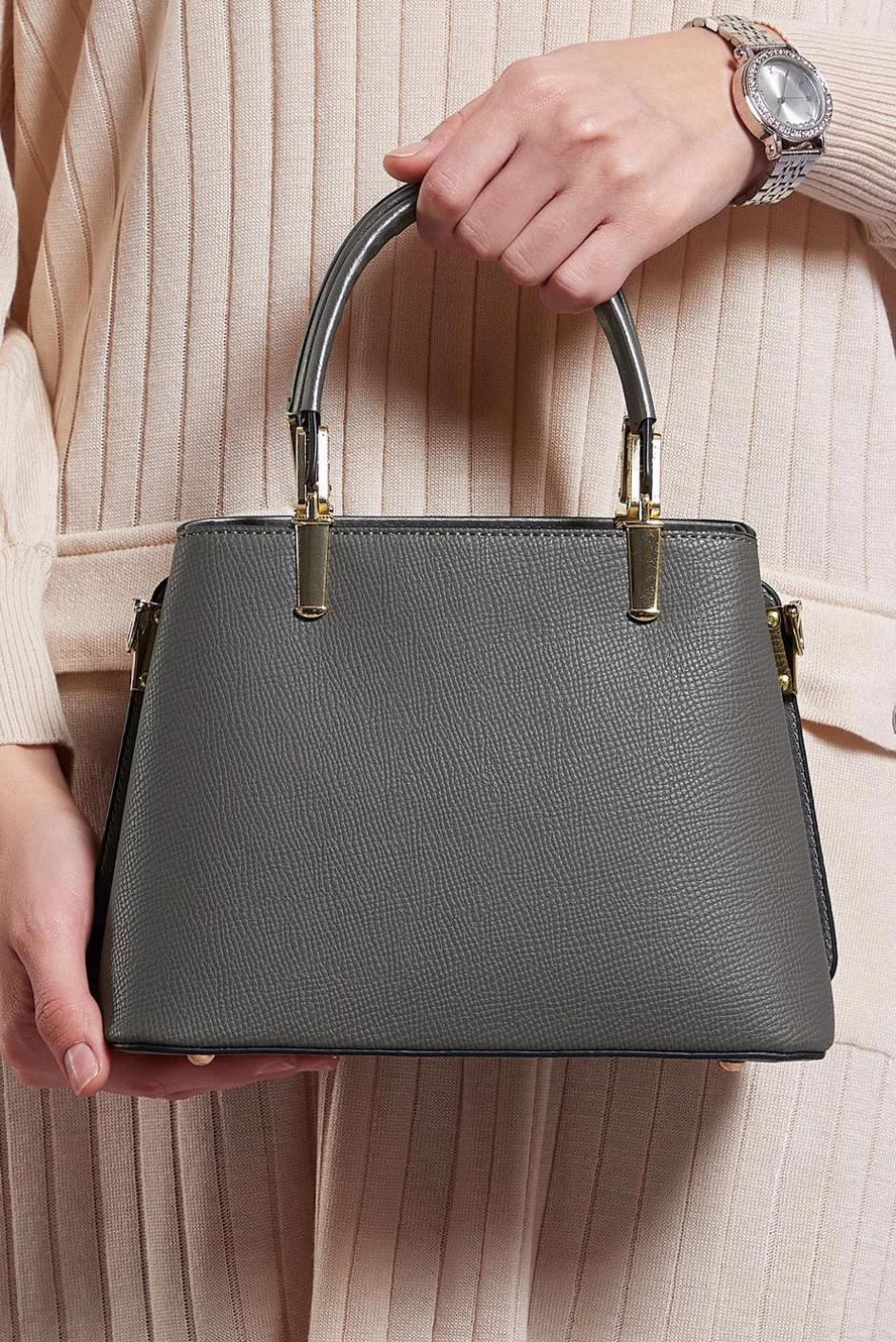 Tesettür giyim GRİ ALVİNA ÇANTA 982