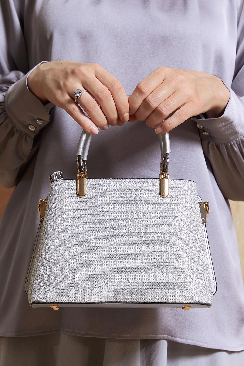 Tesettür giyim GÜMÜŞ ALVİNA ÇANTA 982