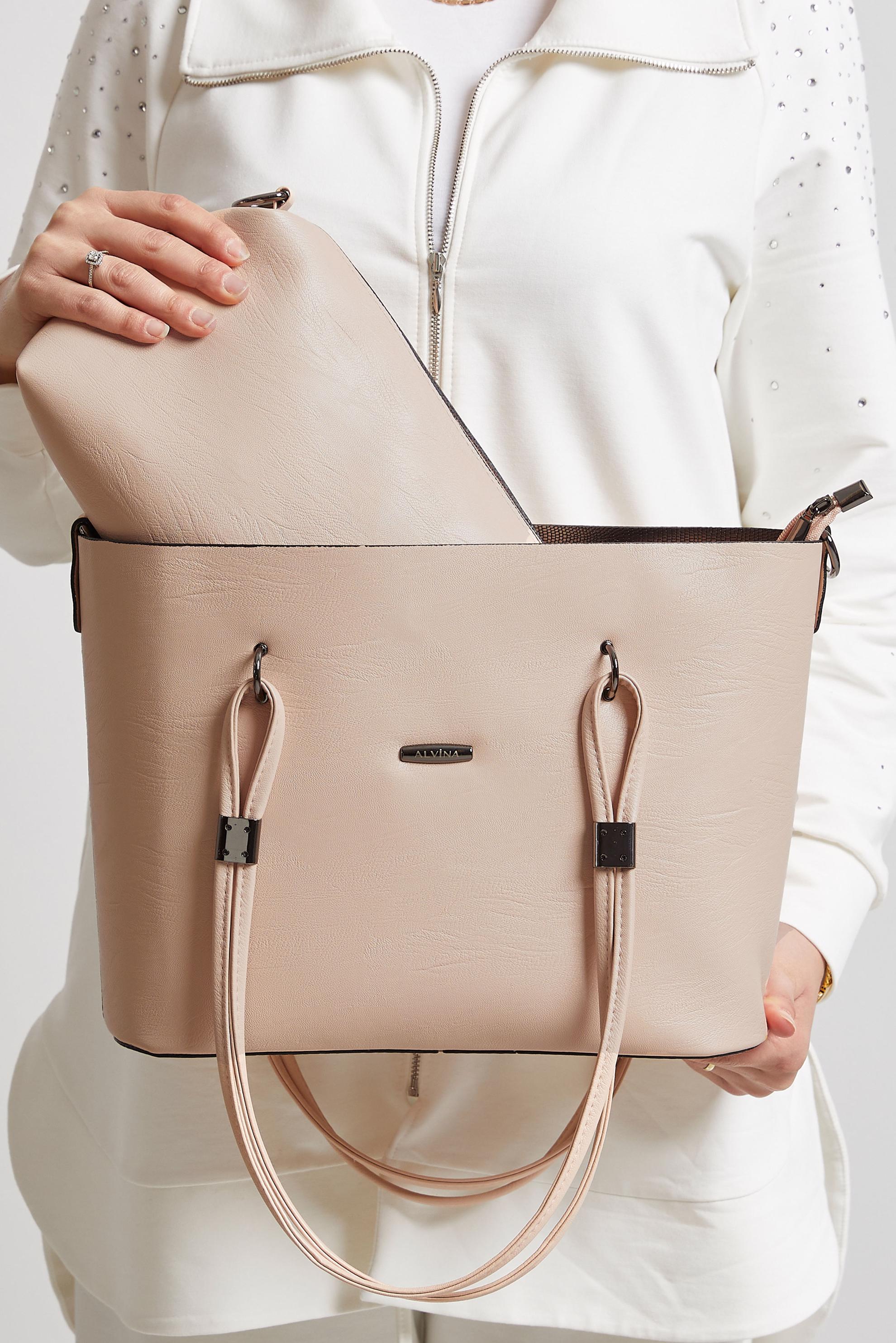 Tesettür giyim BEJ ALVİNA ÇANTA 2044