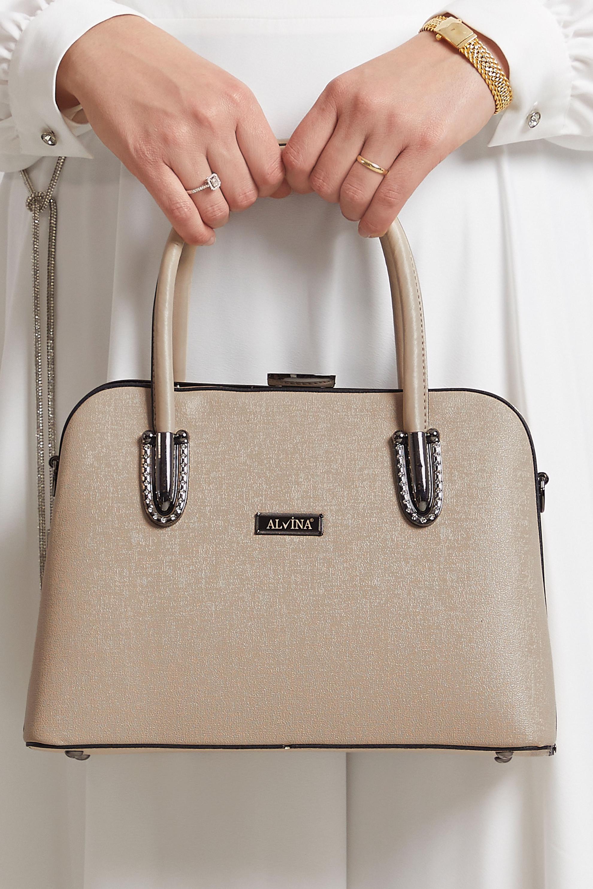 Tesettür giyim BEJ ALVİNA ÇANTA 2144