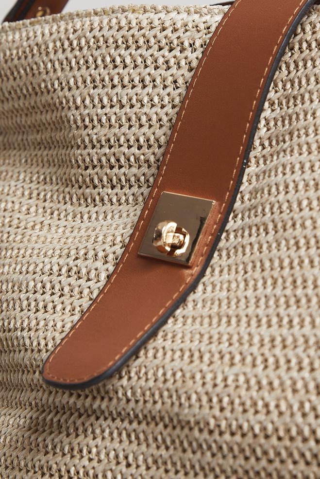 Tesettür giyim VİZON ALVİNA HASIR ÇANTA 2167 - ALVİNA