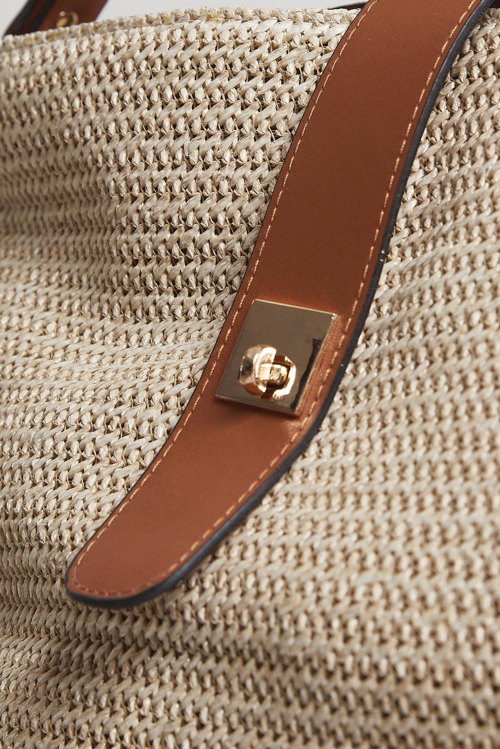 Tesettür giyim VİZON ALVİNA HASIR ÇANTA 2167