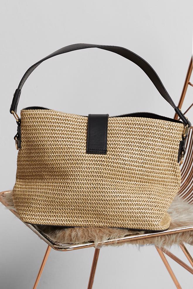 Tesettür giyim TABA ALVİNA HASIR ÇANTA 2167 - ALVİNA