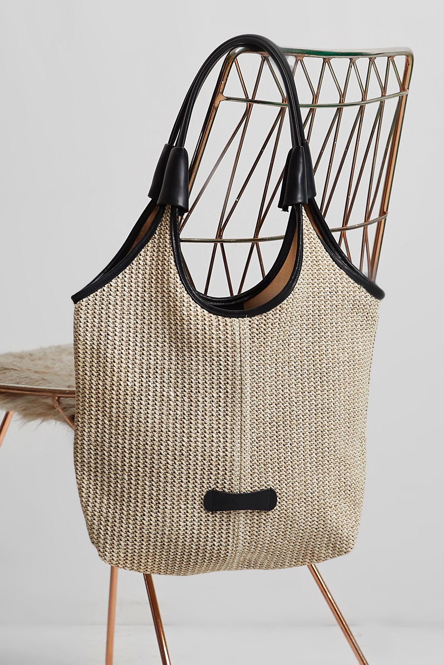 Tesettür giyim VİZON ALVİNA HASIR ÇANTA 2177