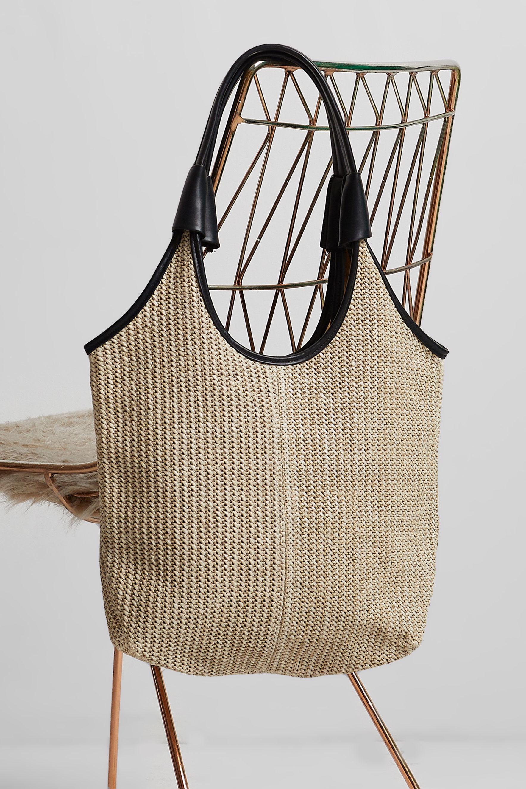 Tesettür giyim VİZON ALVİNA HASIR ÇANTA 2177