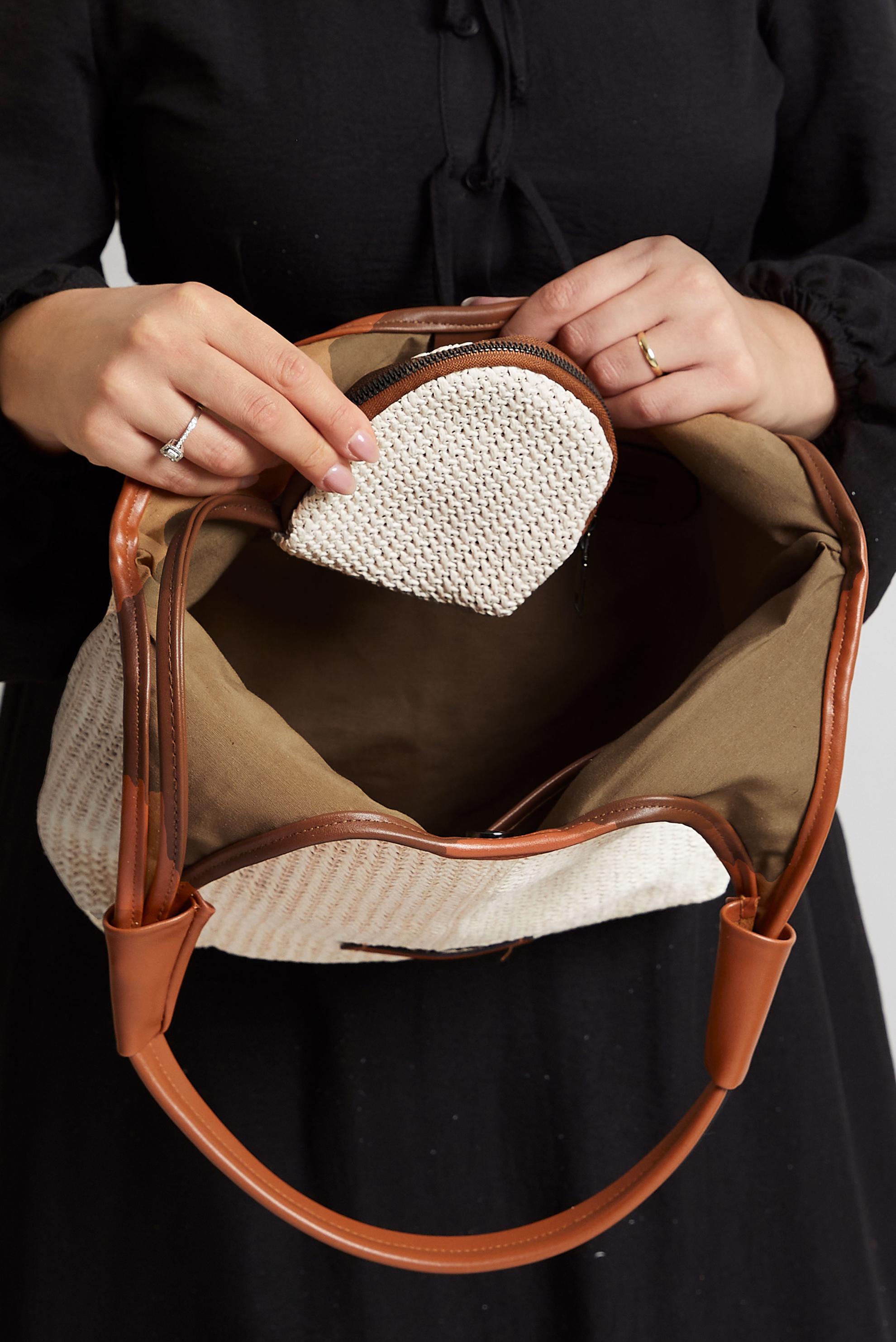 Vêtements hijab BEIGE ALVINA SAC DE PAILLE 2177