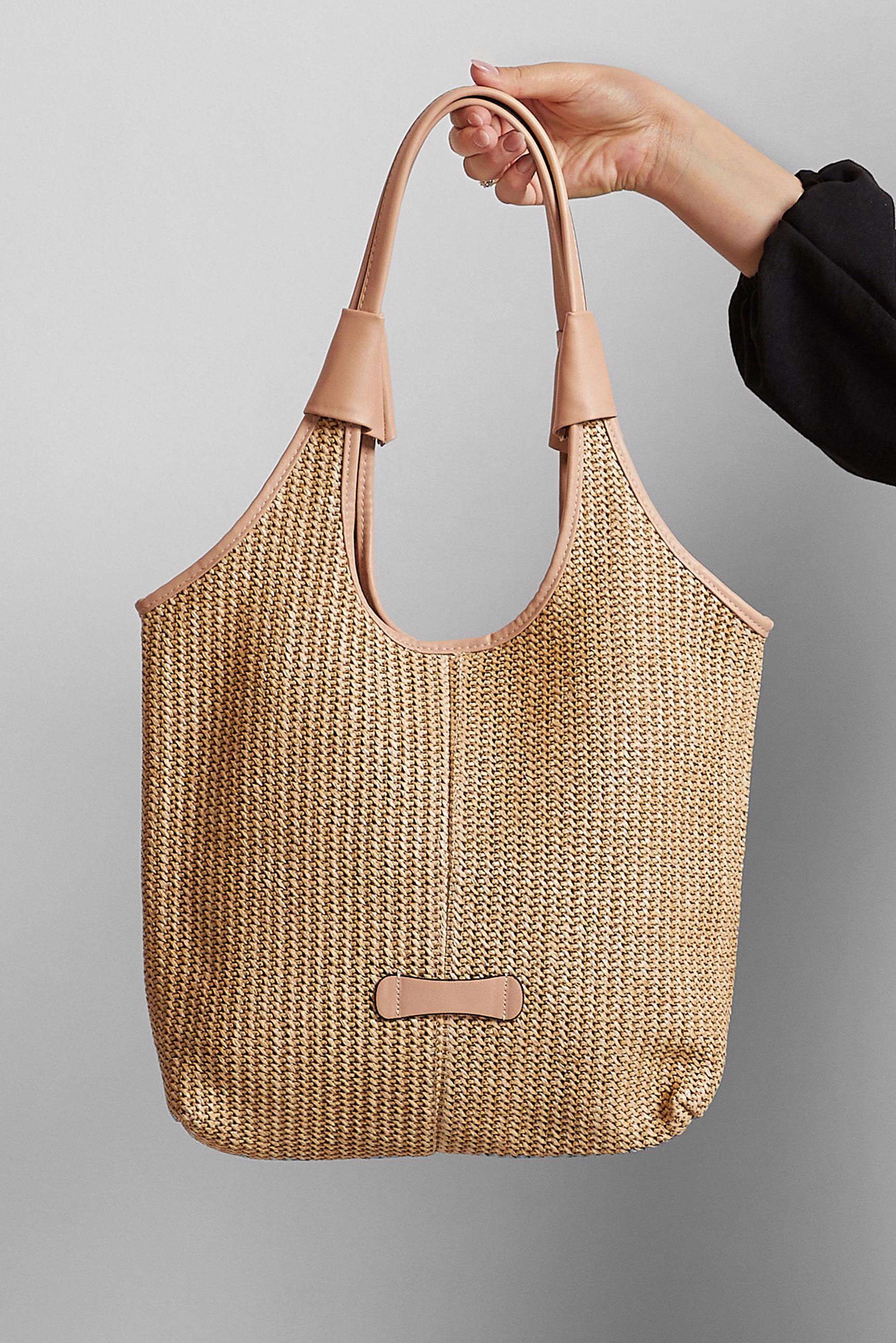 Tesettür giyim KAHVE ALVİNA HASIR ÇANTA 2177