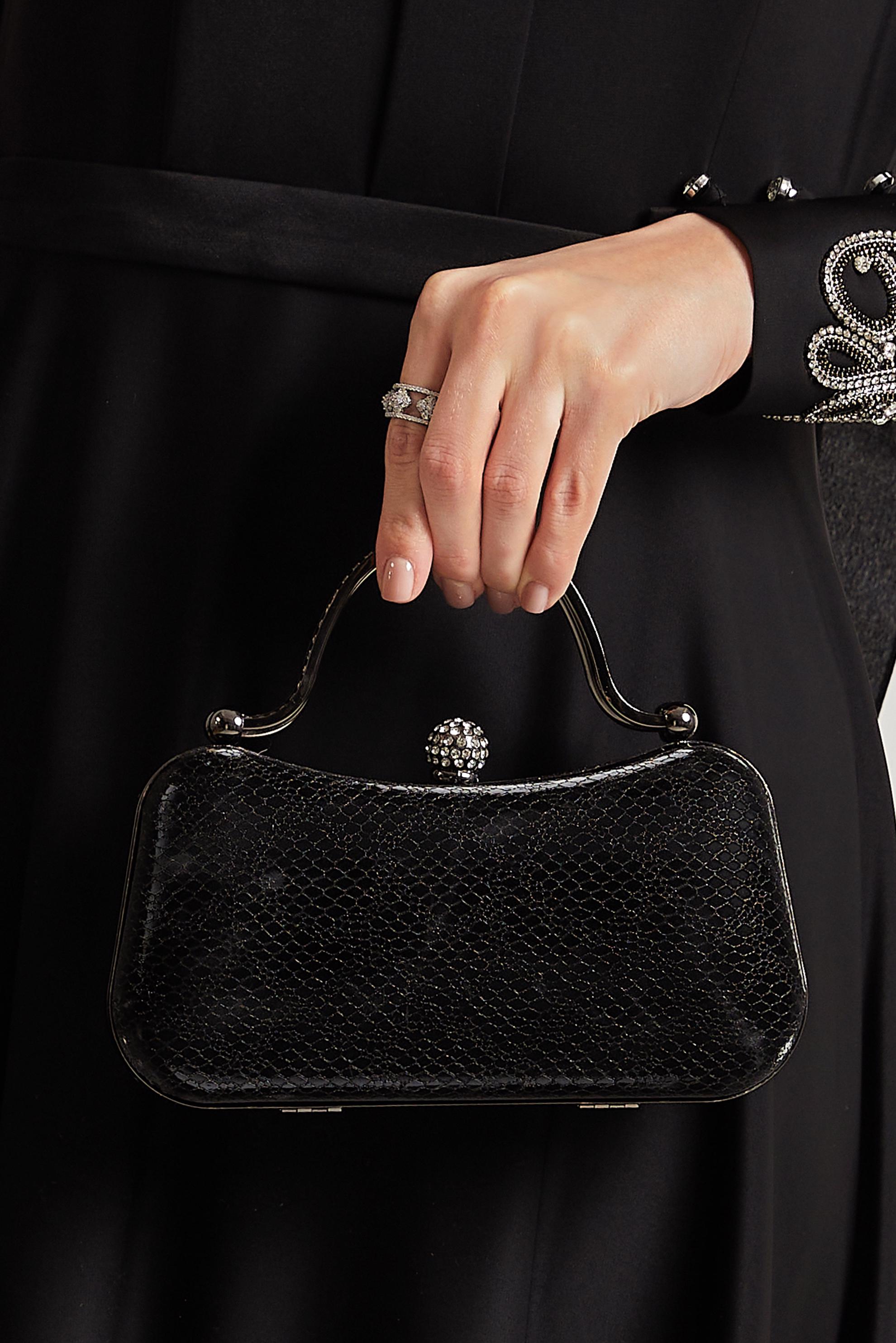 Tesettür giyim SİYAH ALVİNA ABİYE ÇANTA 267-1