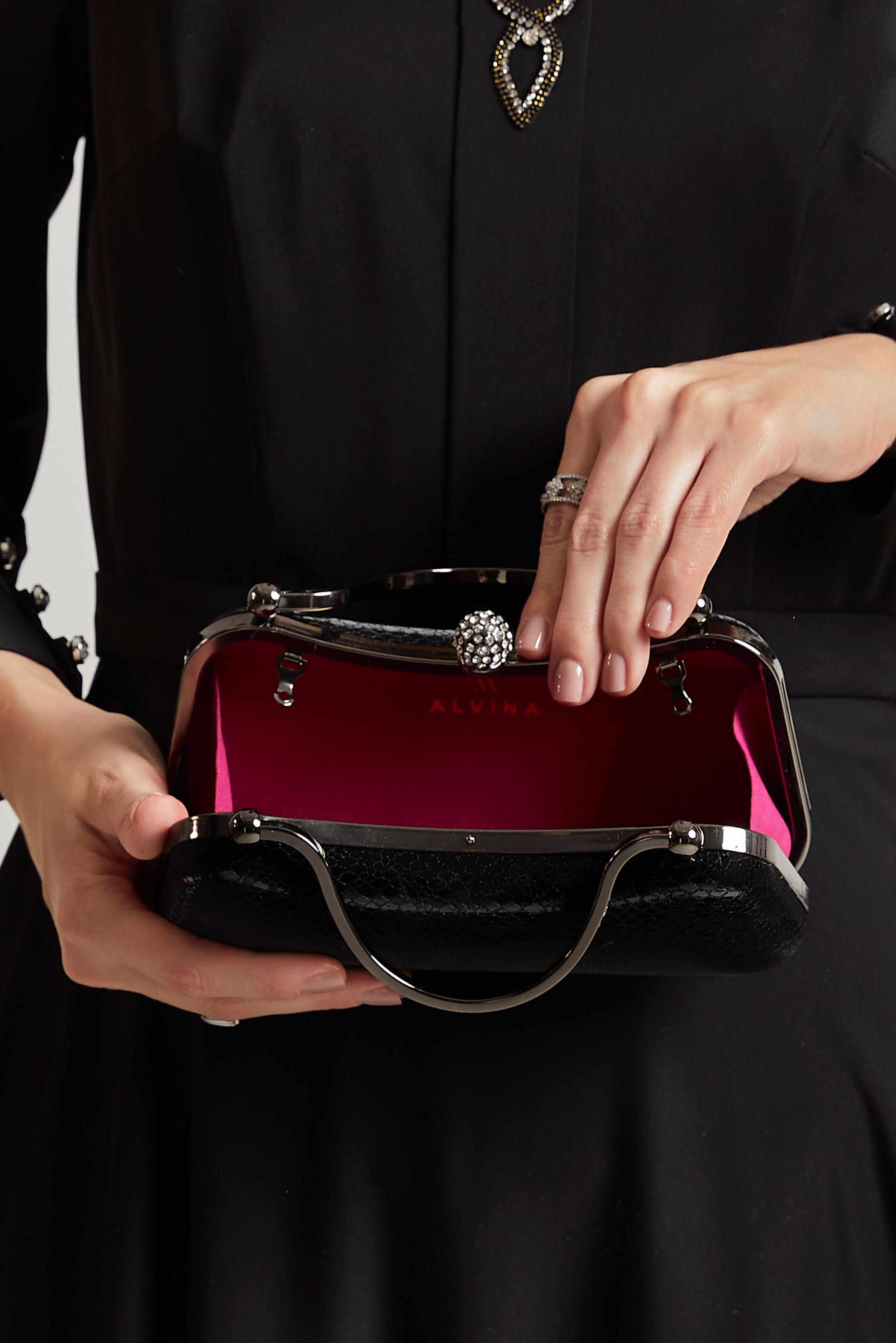 Tesettür giyim SİYAH ALVİNA ABİYE ÇANTA 267-1