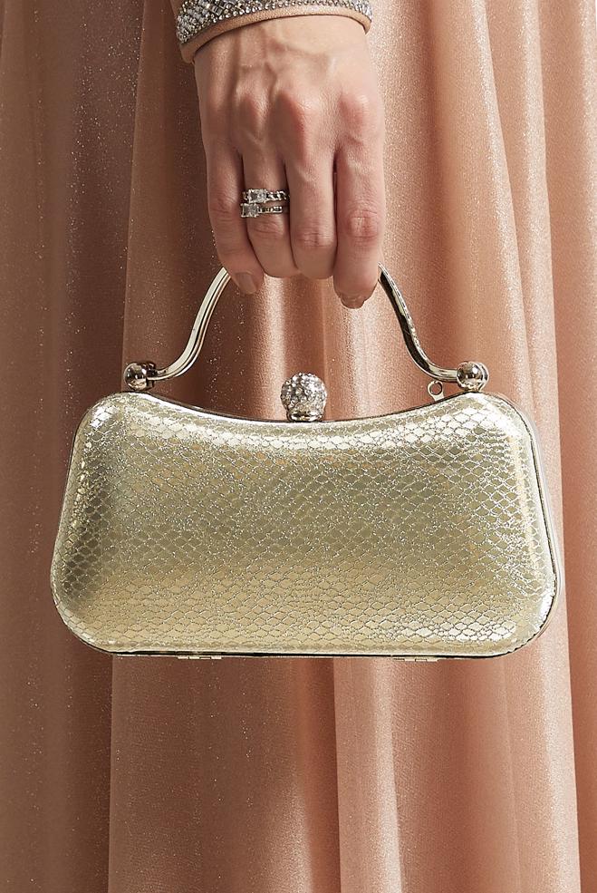 Tesettür giyim ALTIN ALVİNA ABİYE ÇANTA 267-1 - ALVİNA