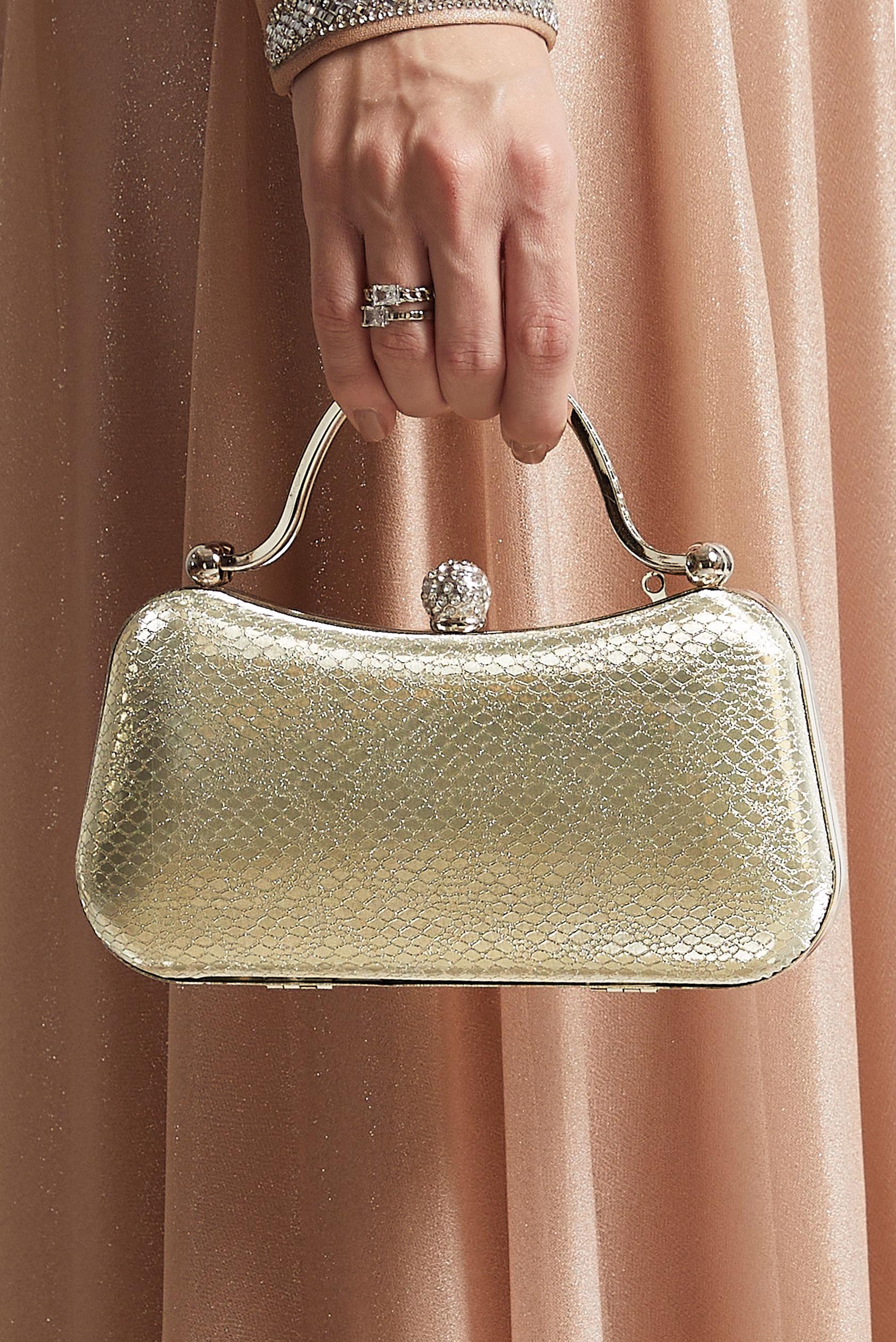 Tesettür giyim ALTIN ALVİNA ABİYE ÇANTA 267-1