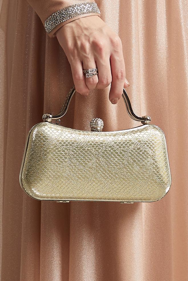 Tesettür giyim ALTIN ALVİNA ABİYE ÇANTA 267-1 - ALVİNA