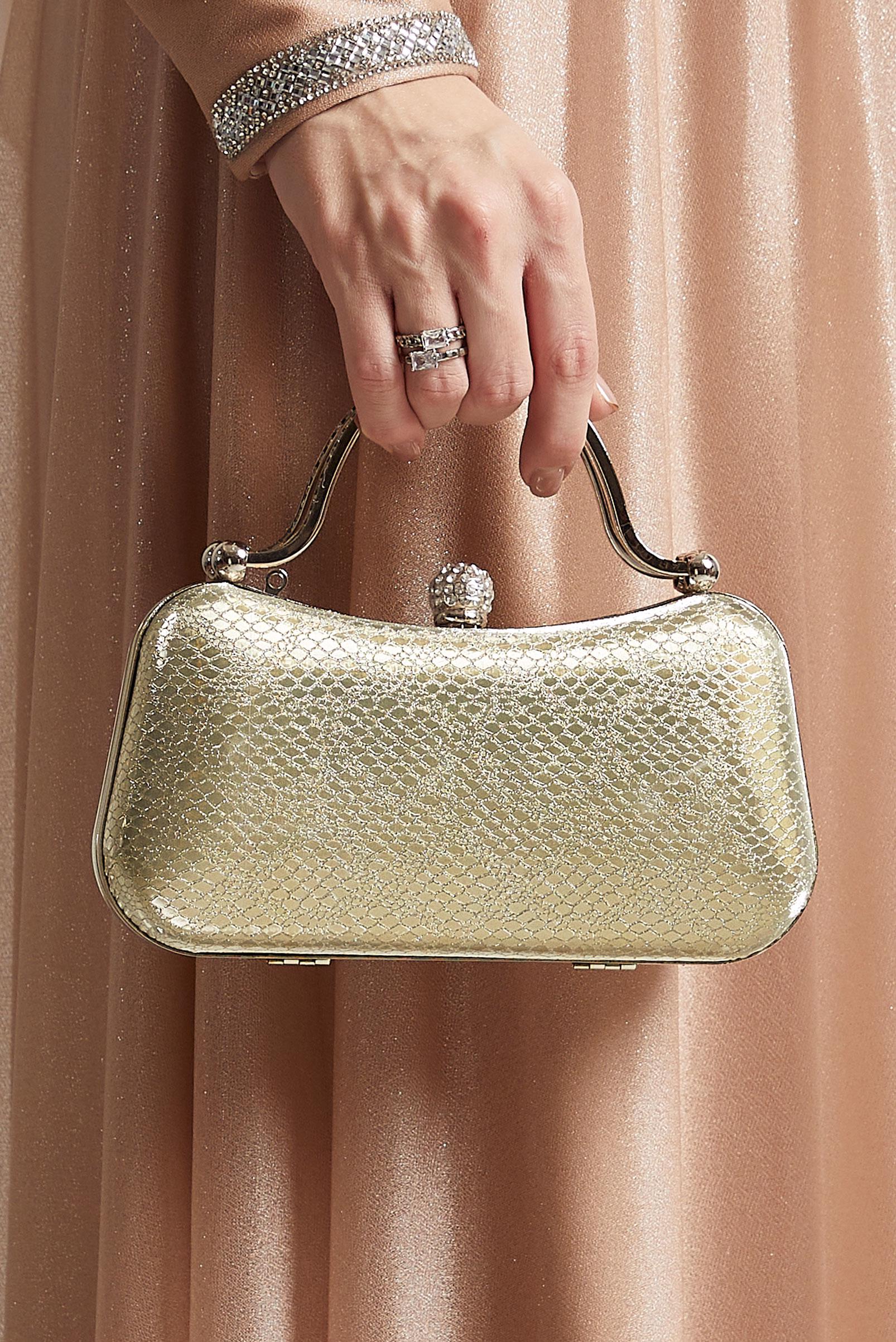 Tesettür giyim ALTIN ALVİNA ABİYE ÇANTA 267-1