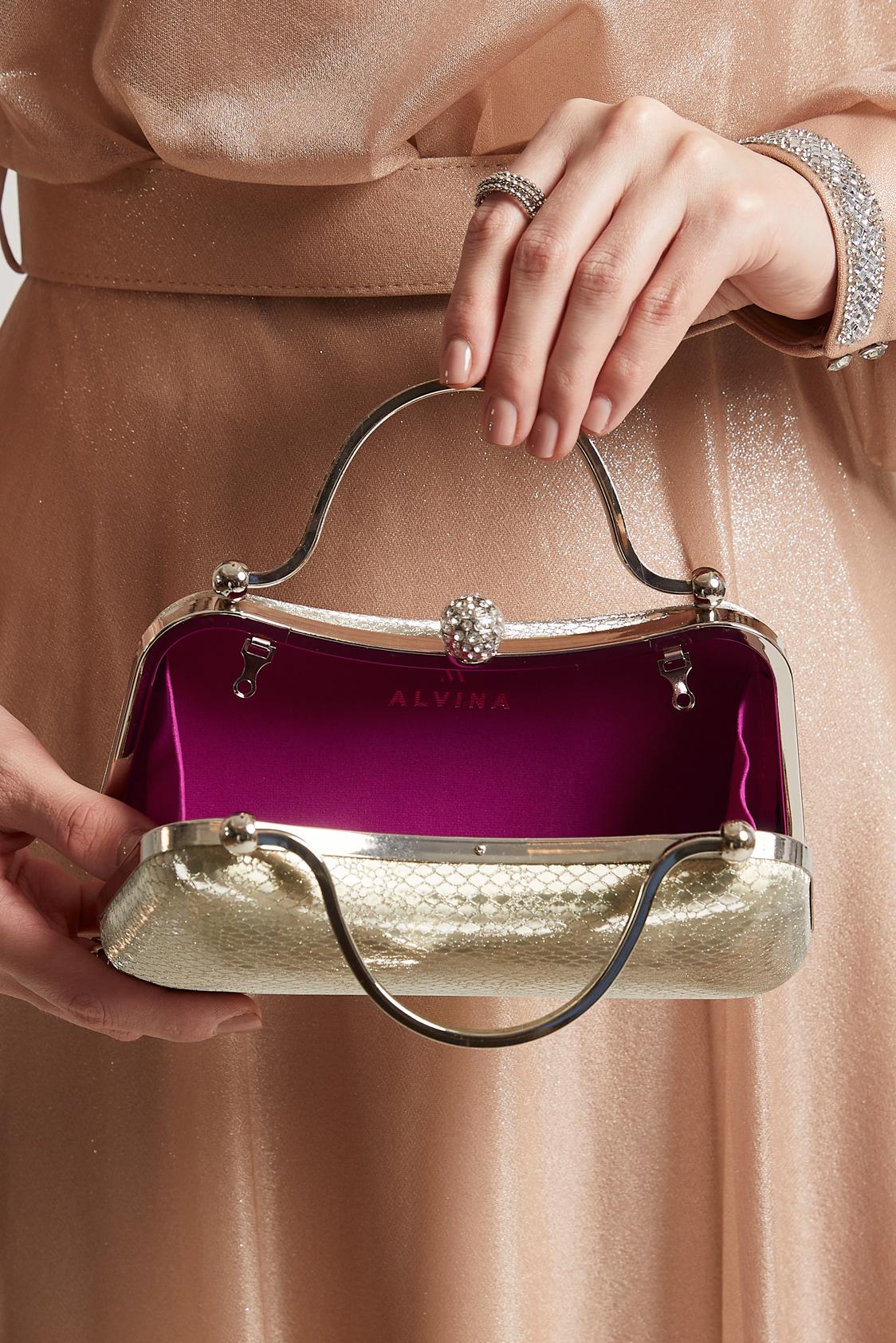 Tesettür giyim ALTIN ALVİNA ABİYE ÇANTA 267-1