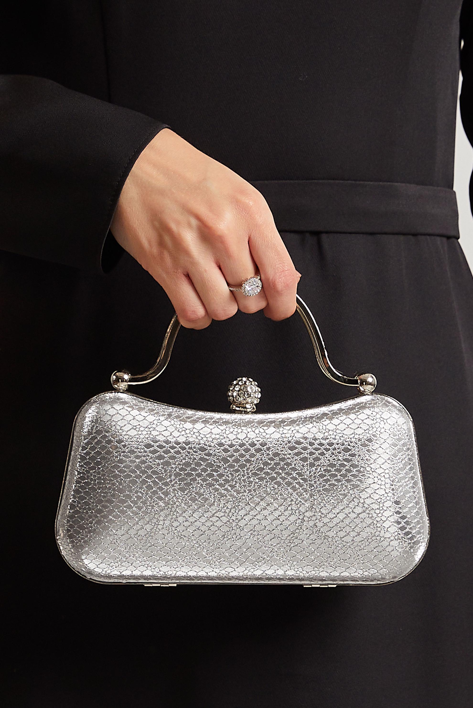 Tesettür giyim BEJ ALVİNA ABİYE ÇANTA 267-1