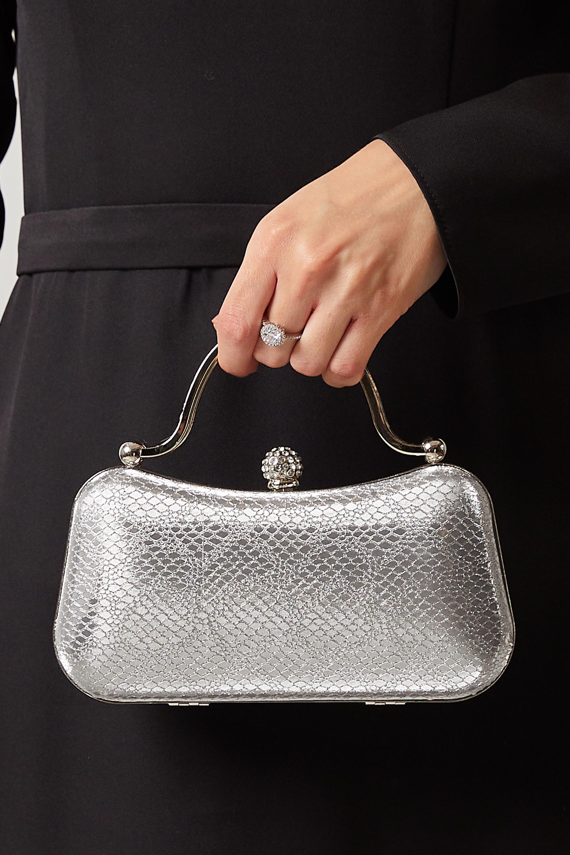 Tesettür giyim BEJ ALVİNA ABİYE ÇANTA 267-1