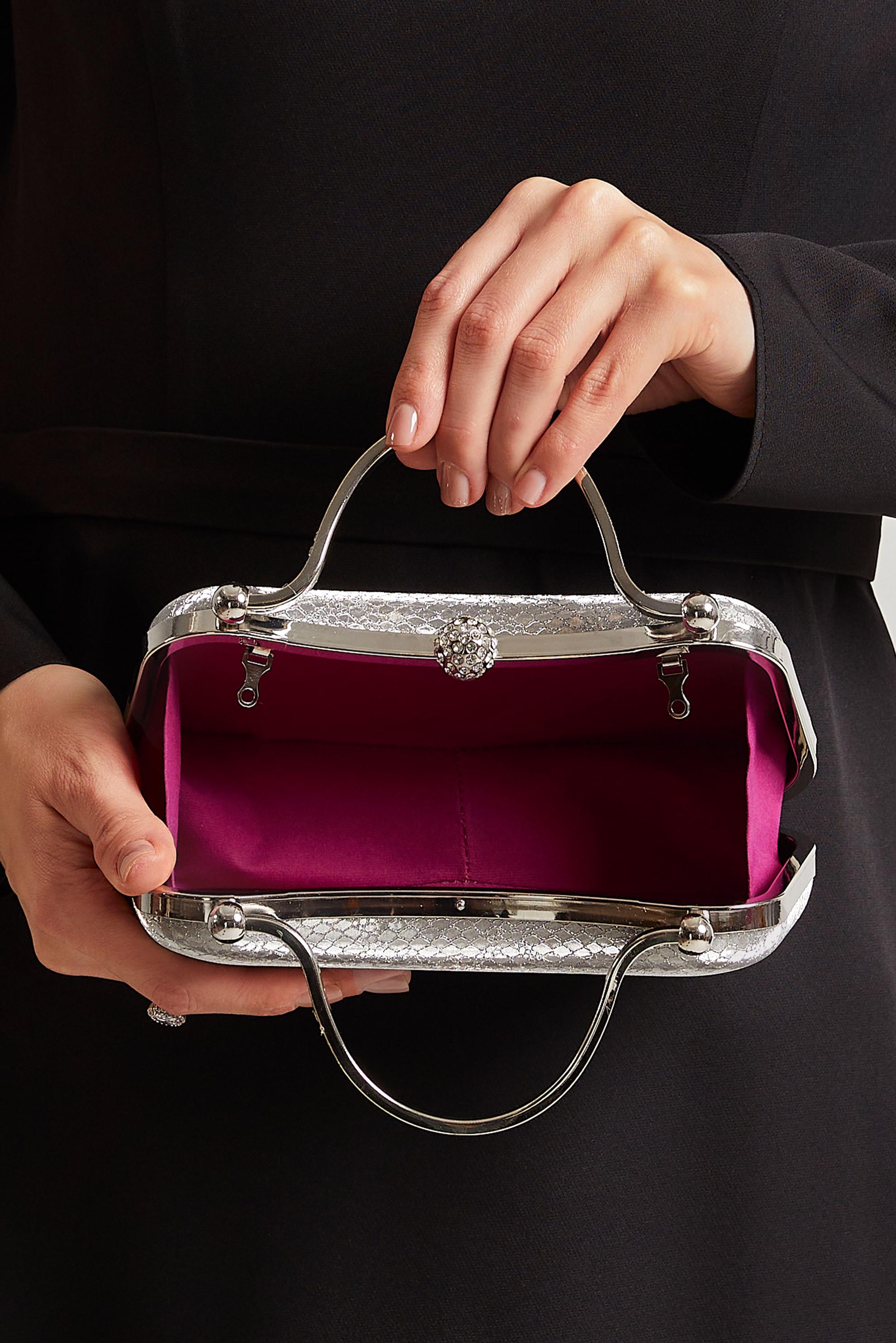 Tesettür giyim BEJ ALVİNA ABİYE ÇANTA 267-1