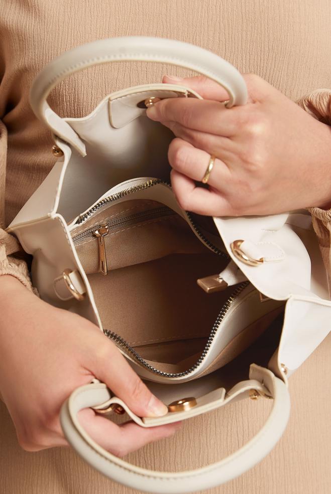 Tesettür giyim BEYAZ ALVİNA ÇANTA 3013 - ALVİNA