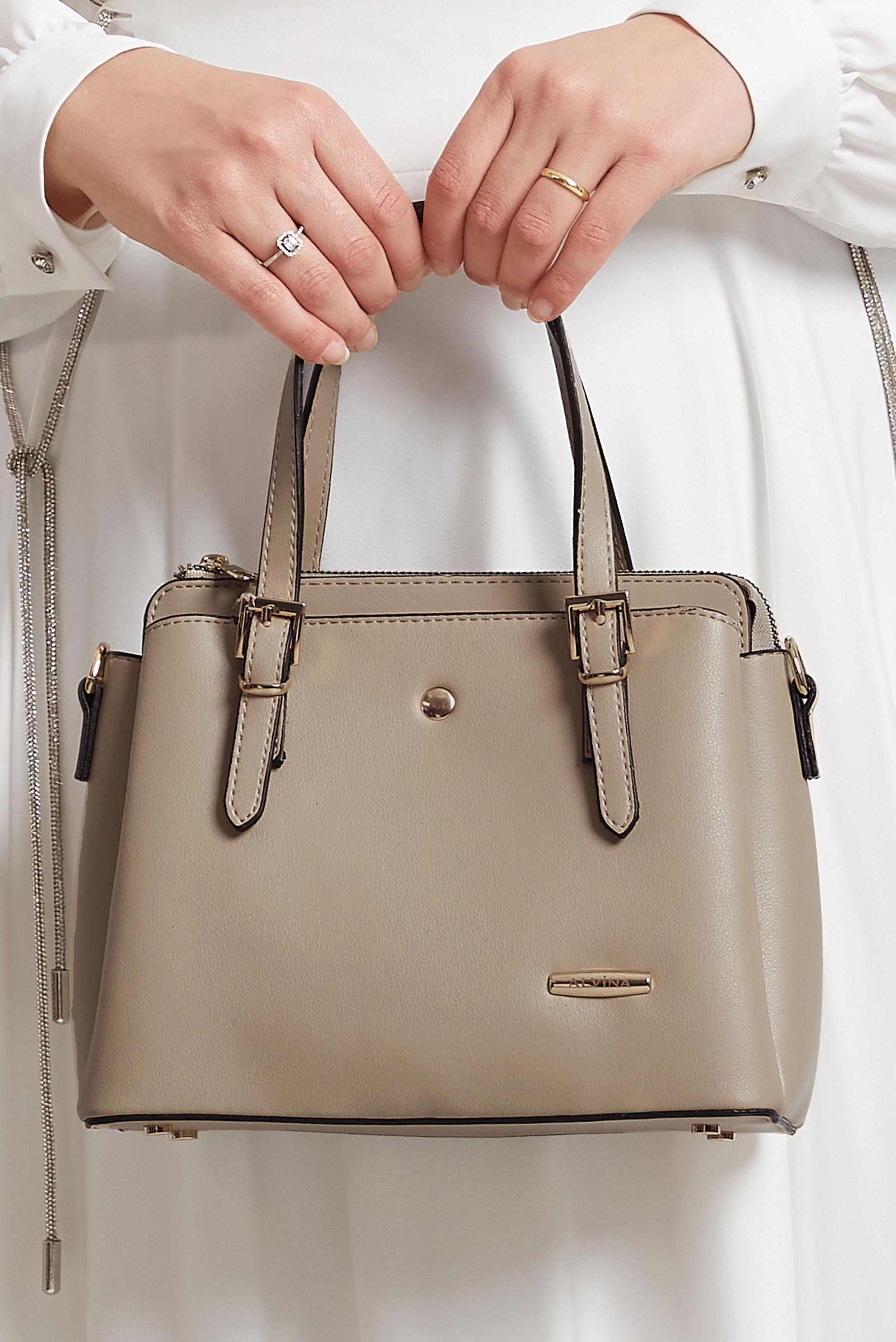 Tesettür giyim BEYAZ ALVİNA ÇANTA 3018