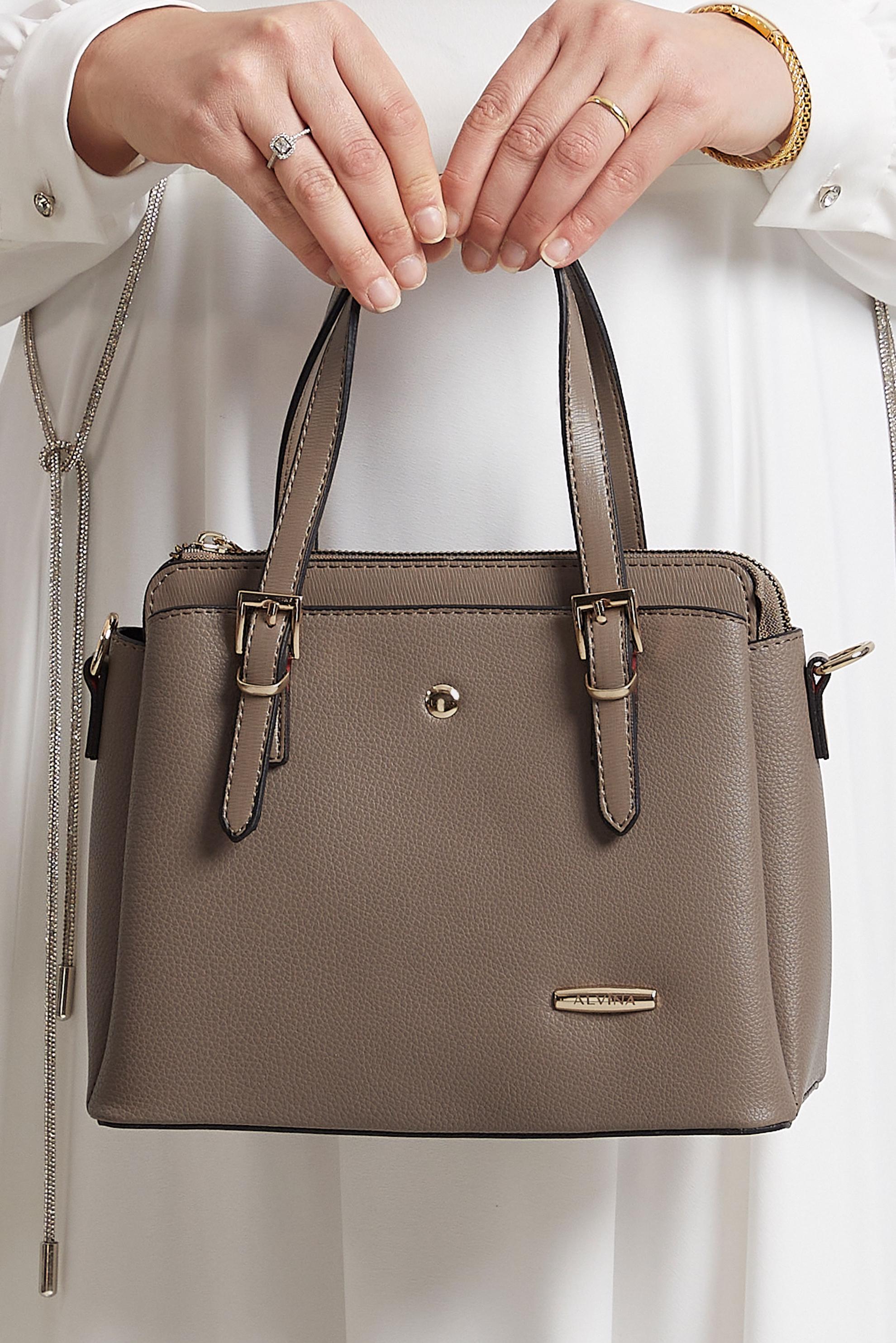 Tesettür giyim VİZON ALVİNA ÇANTA 3018