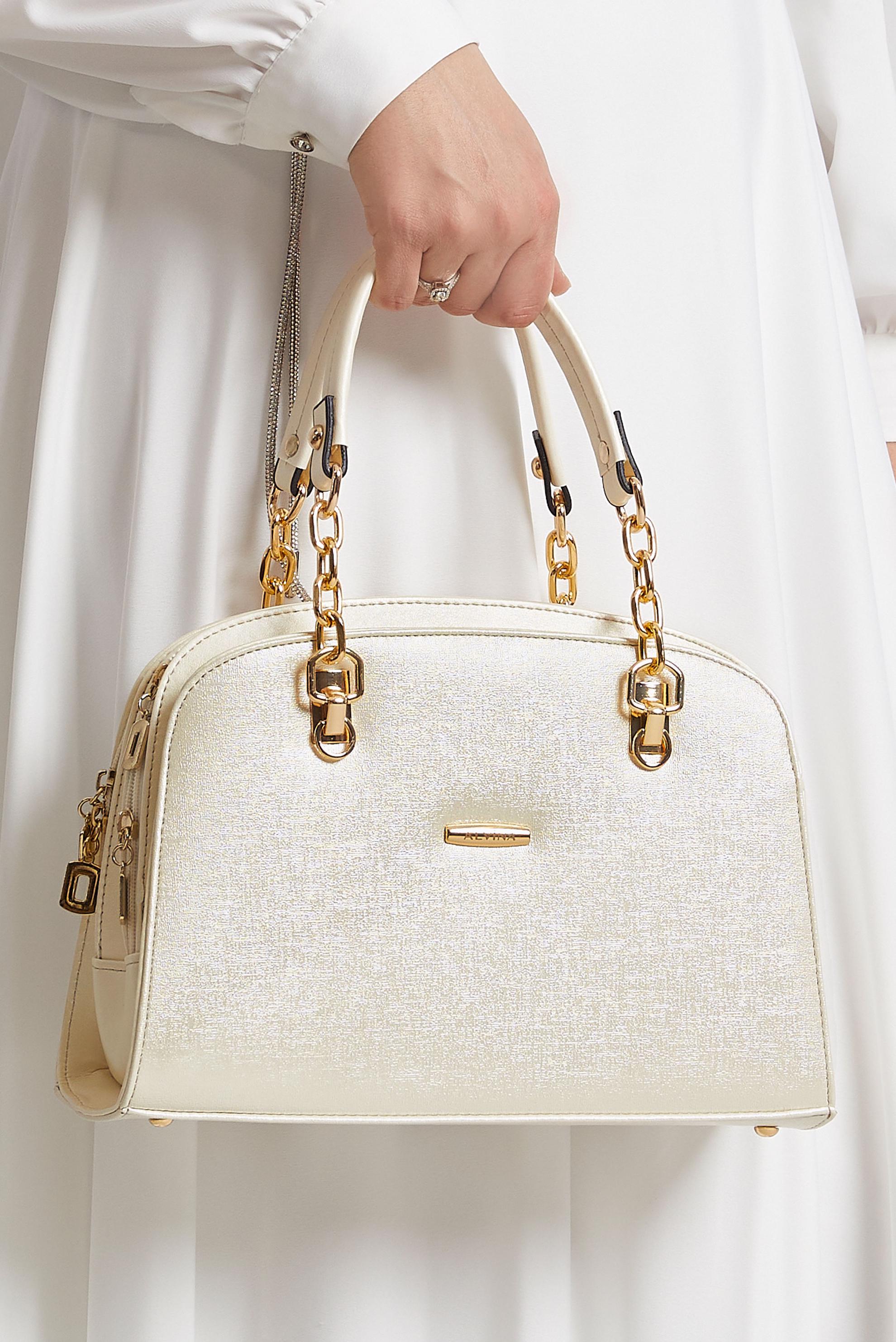 Tesettür giyim BEYAZ ALVİNA ÇANTA 3028