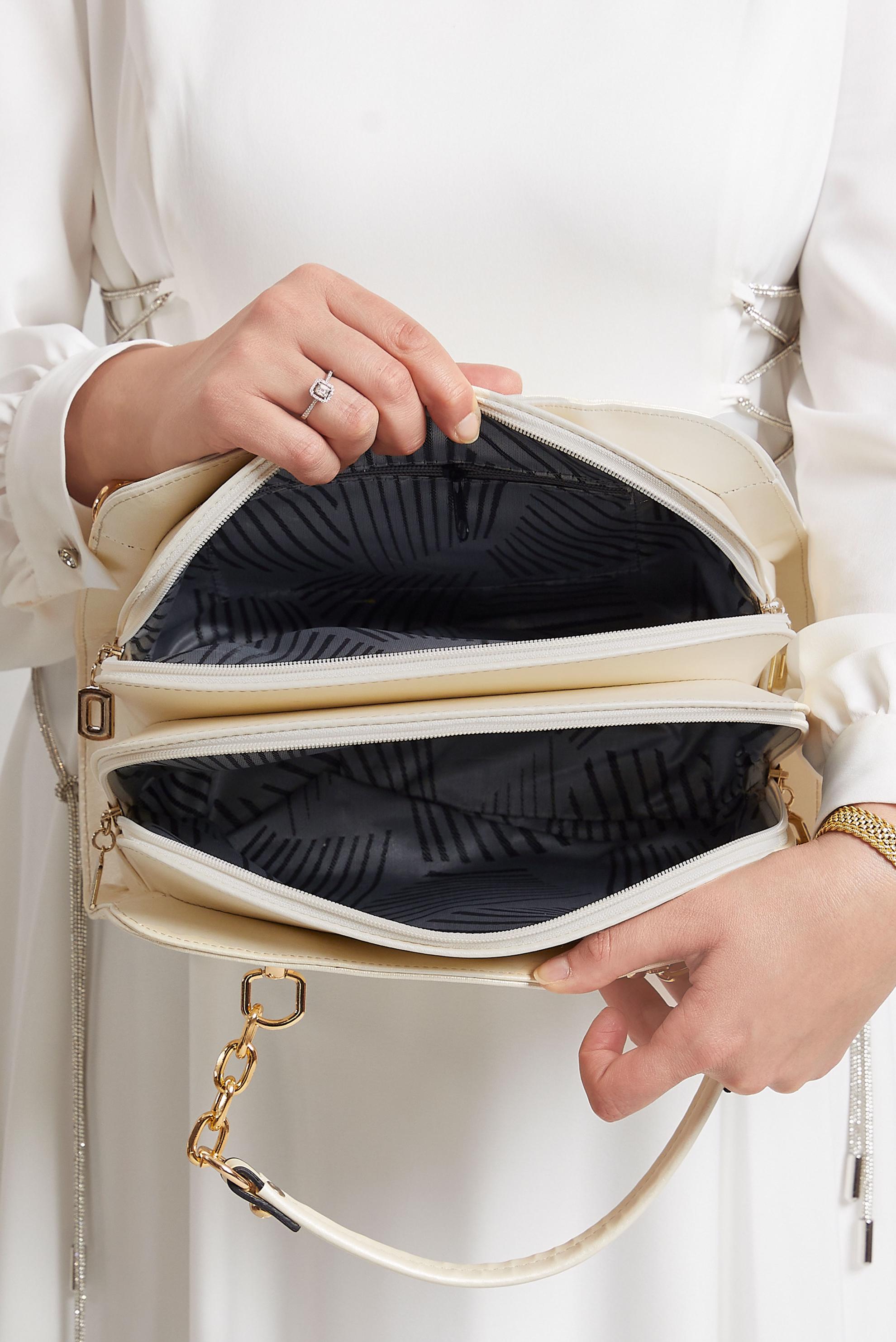 Tesettür giyim BEYAZ ALVİNA ÇANTA 3028