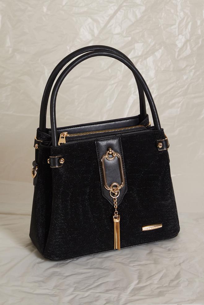 Vêtements hijab NOIR ALVINA SAC TEXTURÉ BRILLANT 3033 - ALVİNA