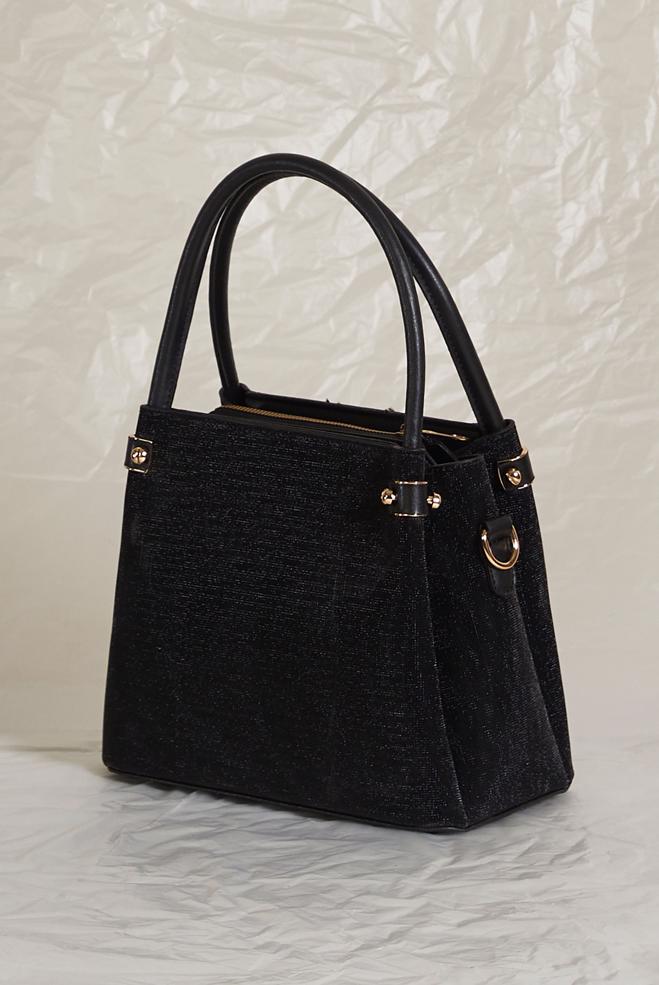 Vêtements hijab NOIR ALVINA SAC TEXTURÉ BRILLANT 3033 - ALVİNA