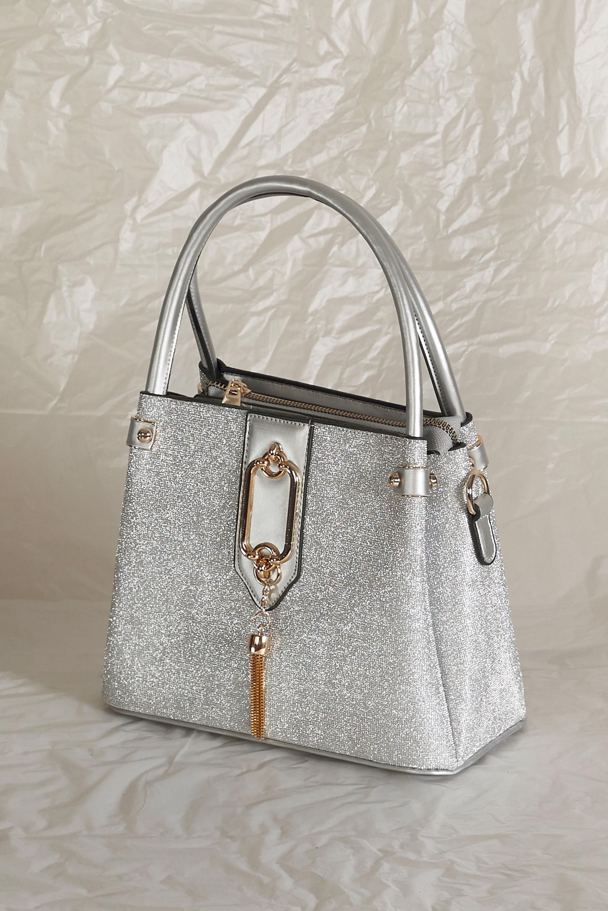 Vêtements hijab ARGENT ALVINA SAC TEXTURÉ BRILLANT 3033