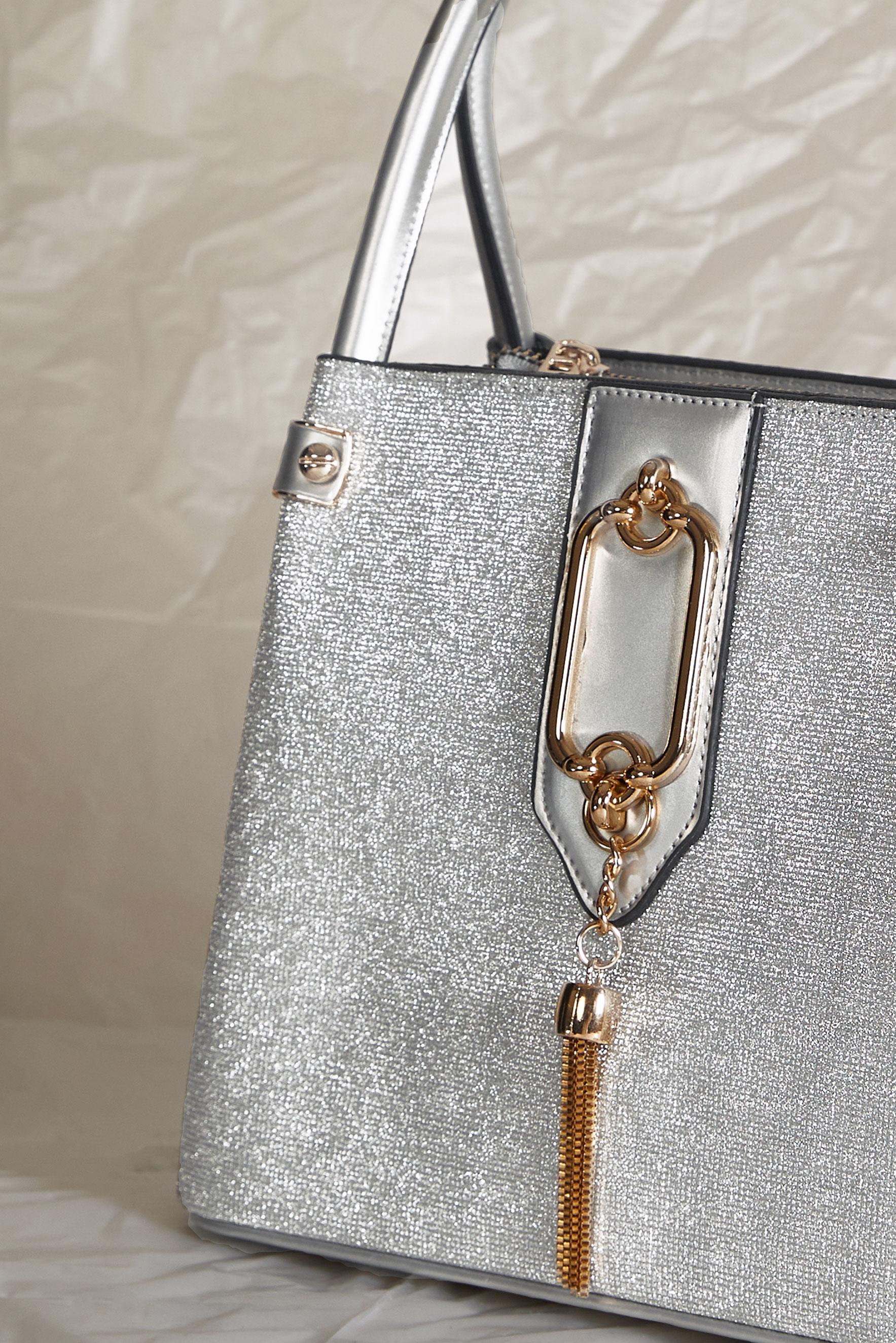 Vêtements hijab ARGENT ALVINA SAC TEXTURÉ BRILLANT 3033