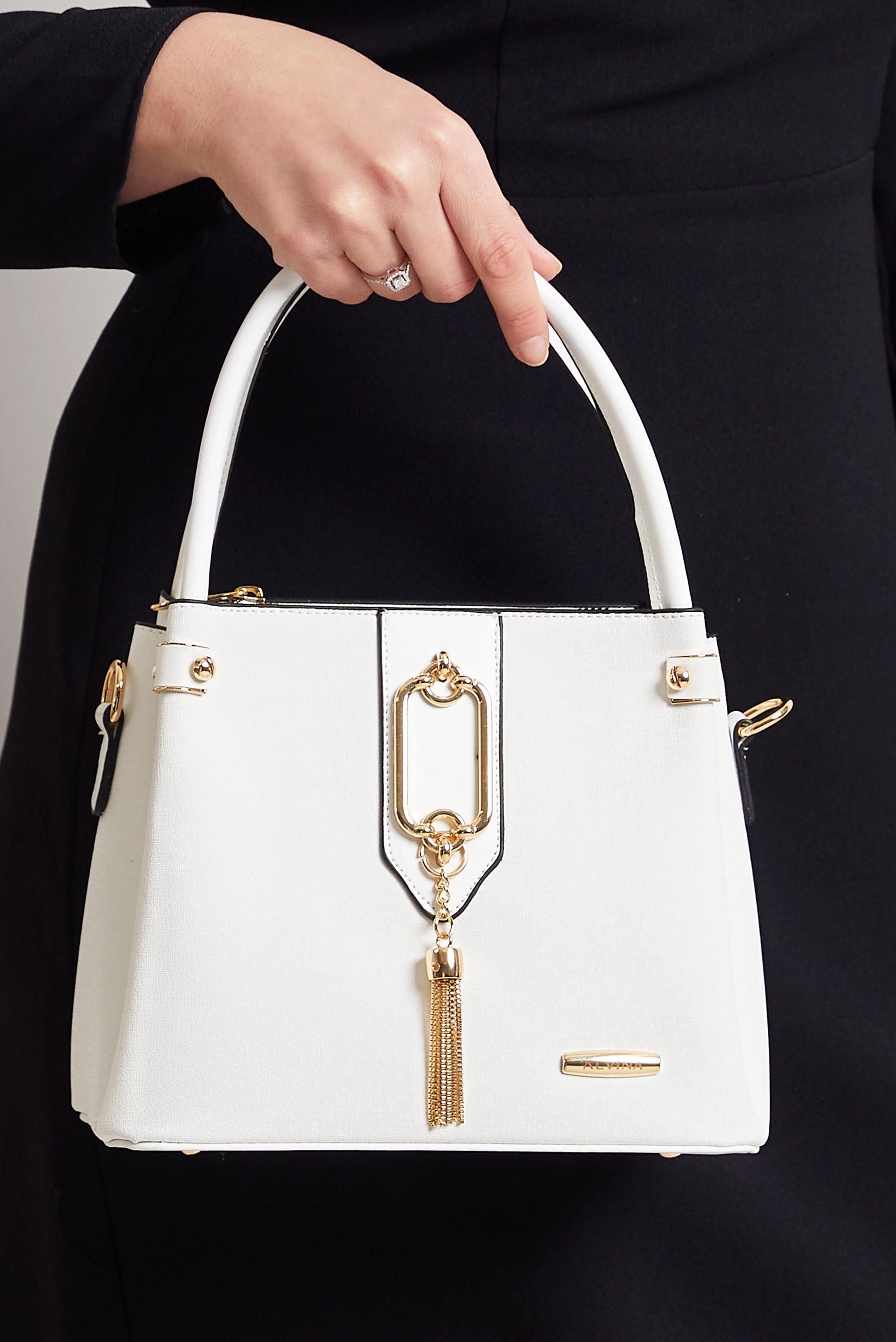 Tesettür giyim BEYAZ ALVİNA ÇANTA 3033-1