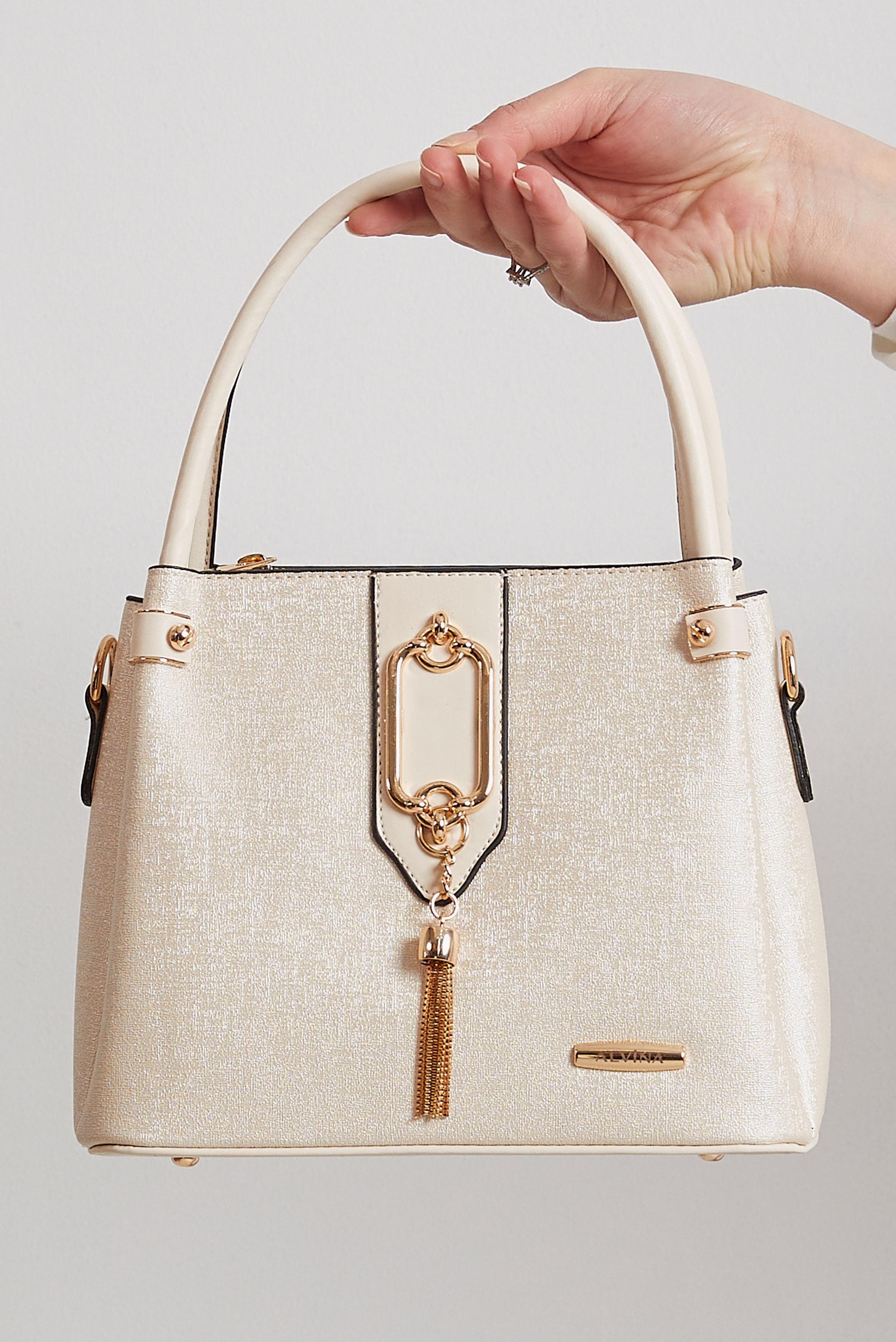 Tesettür giyim BEYAZ ALVİNA ÇANTA 3033-1