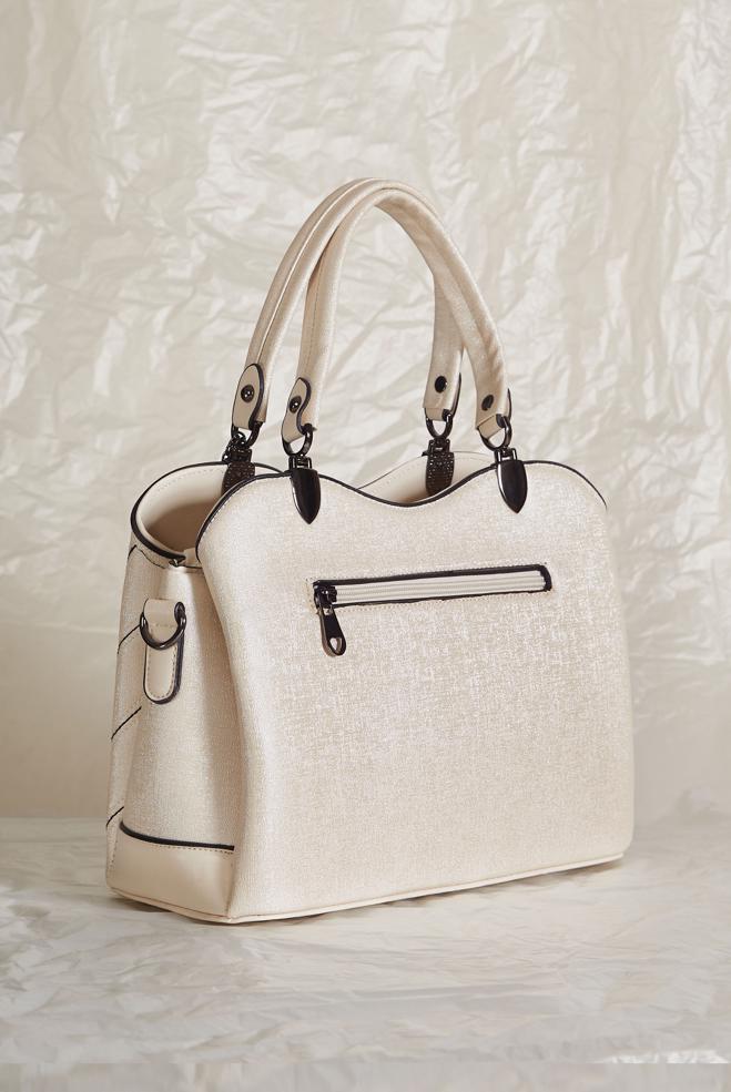 Tesettür giyim BEYAZ ALVİNA AKSESUAR DETAYLI ÇANTA 3045 - ALVİNA