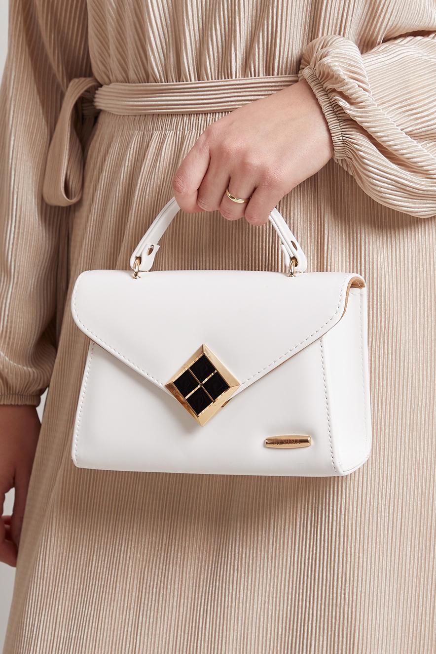 Tesettür giyim BEYAZ ALVİNA ÇANTA 3069