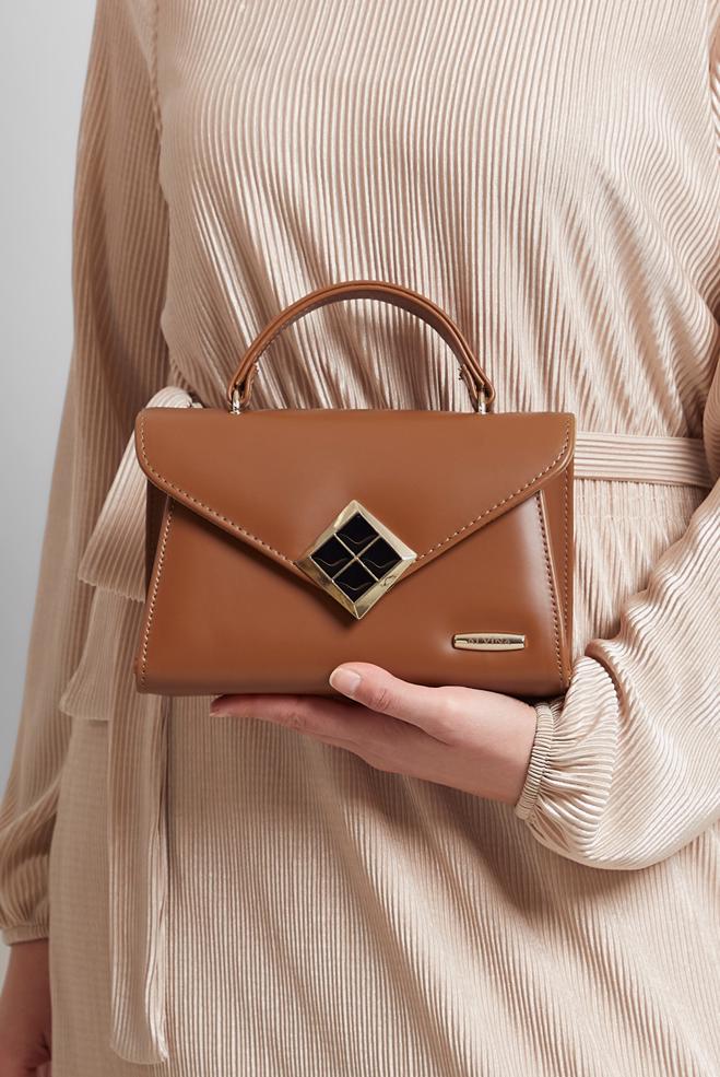 Tesettür giyim TABA ALVİNA ÇANTA 3069 - ALVİNA