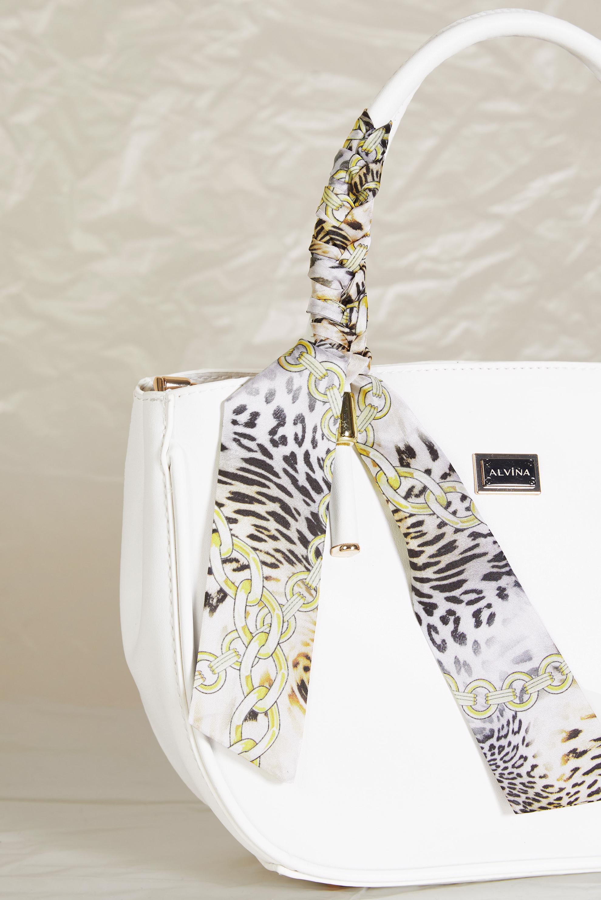 Tesettür giyim BEYAZ FULAR DETAYLI ÇANTA 3090