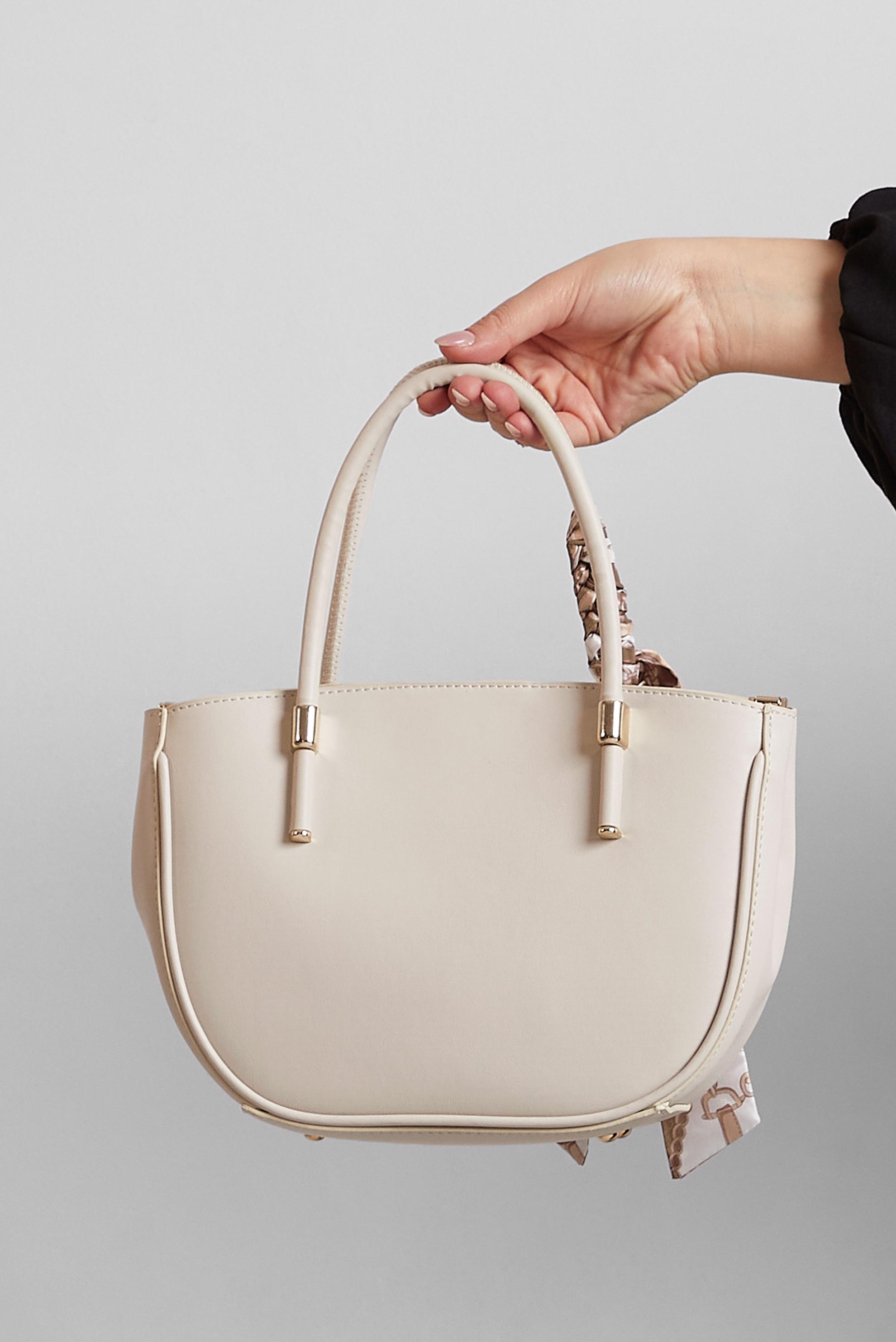 Tesettür giyim BEYAZ ALVİNA FULAR DETAYLI ÇANTA 3090