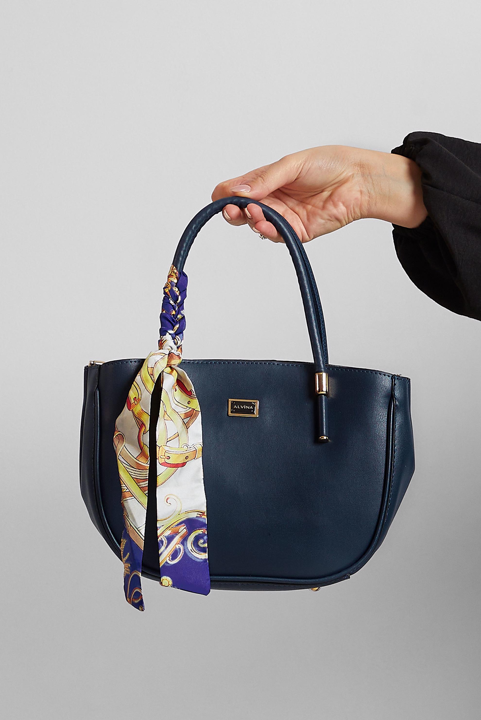 Tesettür giyim LACİVERT ALVİNA FULAR DETAYLI ÇANTA 3090