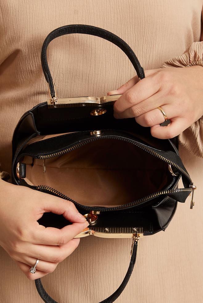 Tesettür giyim SİYAH ALVİNA ÇANTA 3095 - ALVİNA