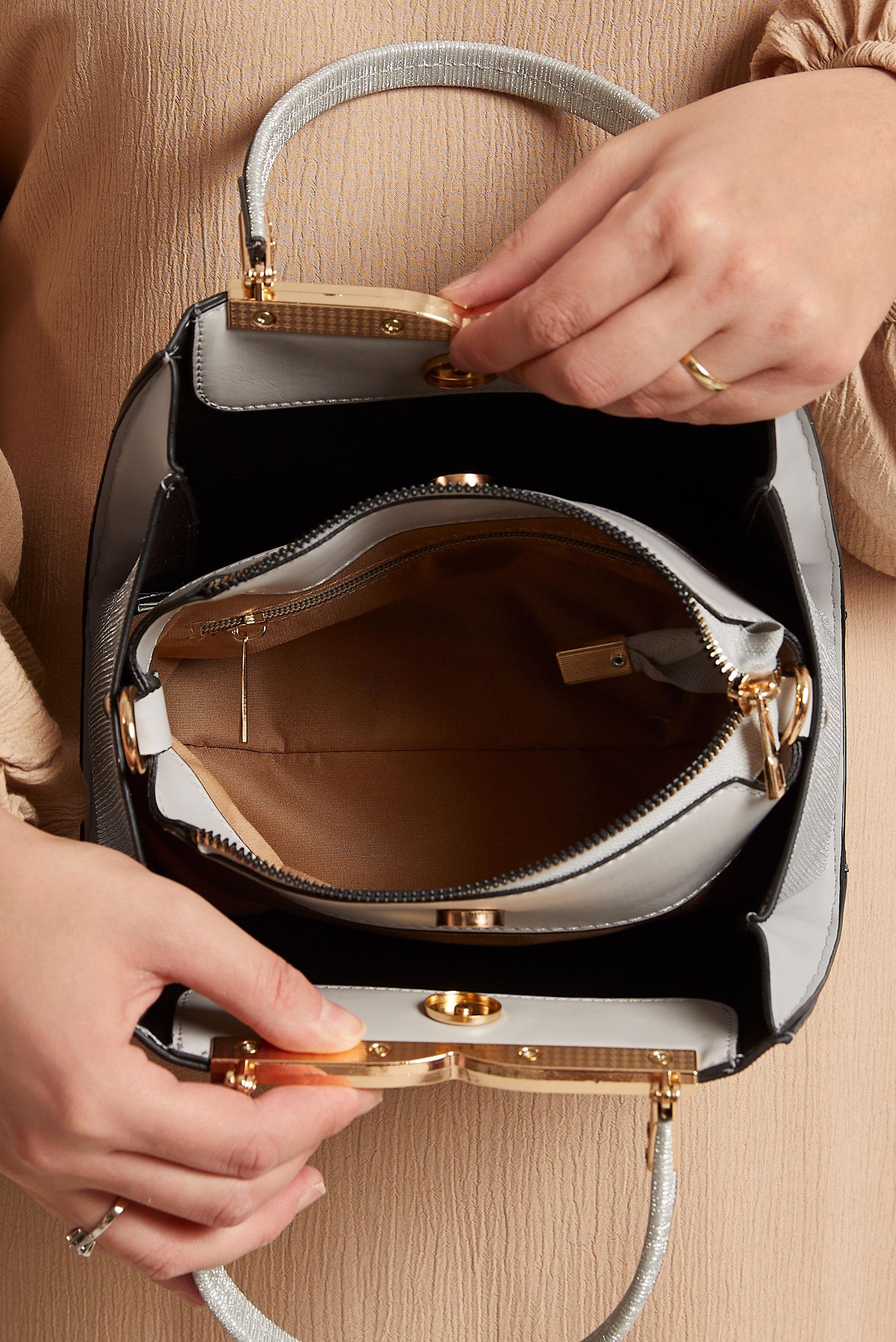 Tesettür giyim GÜMÜŞ ALVİNA ÇANTA 3095